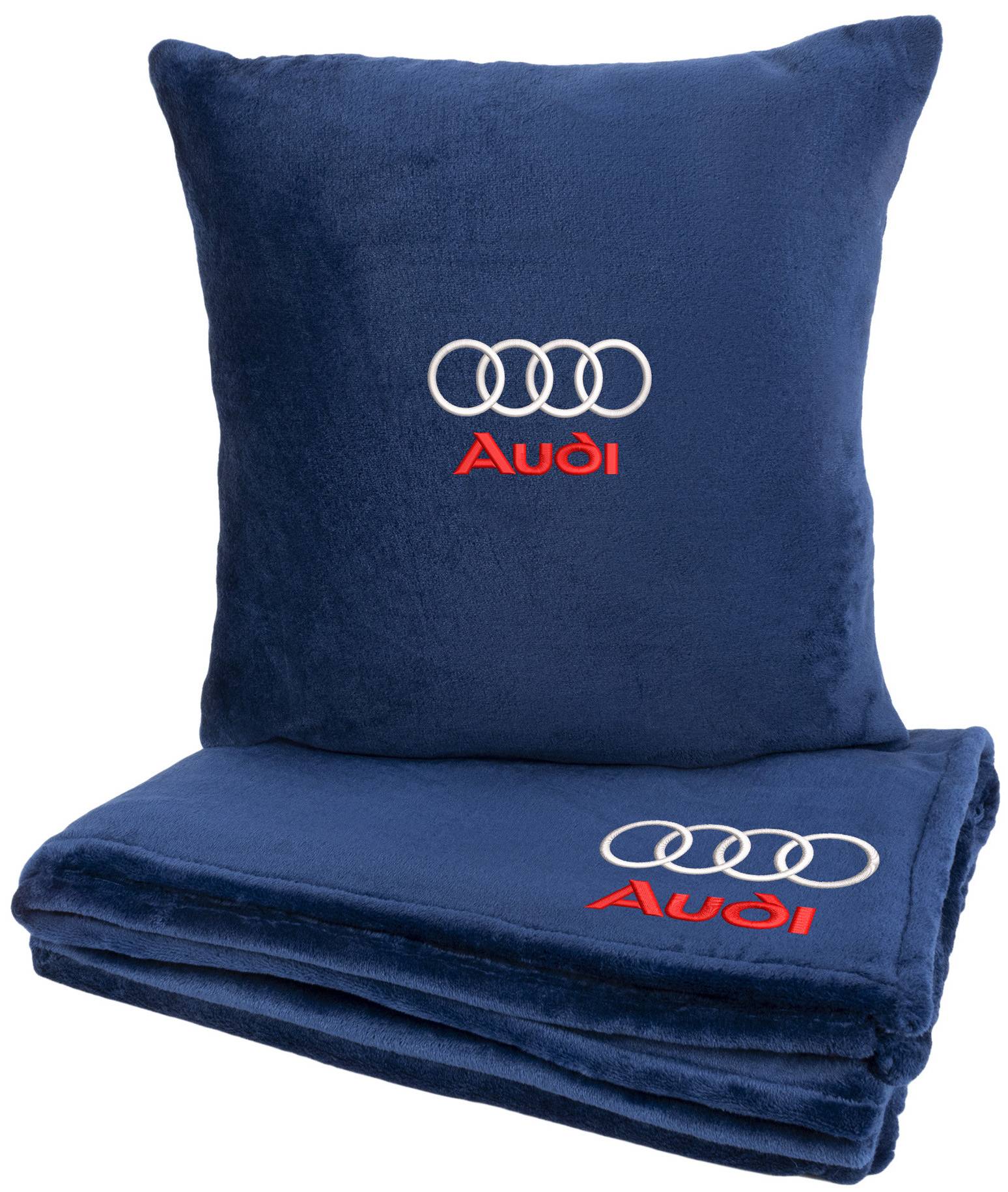 Набір плед + подушка в авто EVAtech S для Audi сині MBLMPSSLV003 - Фото 1