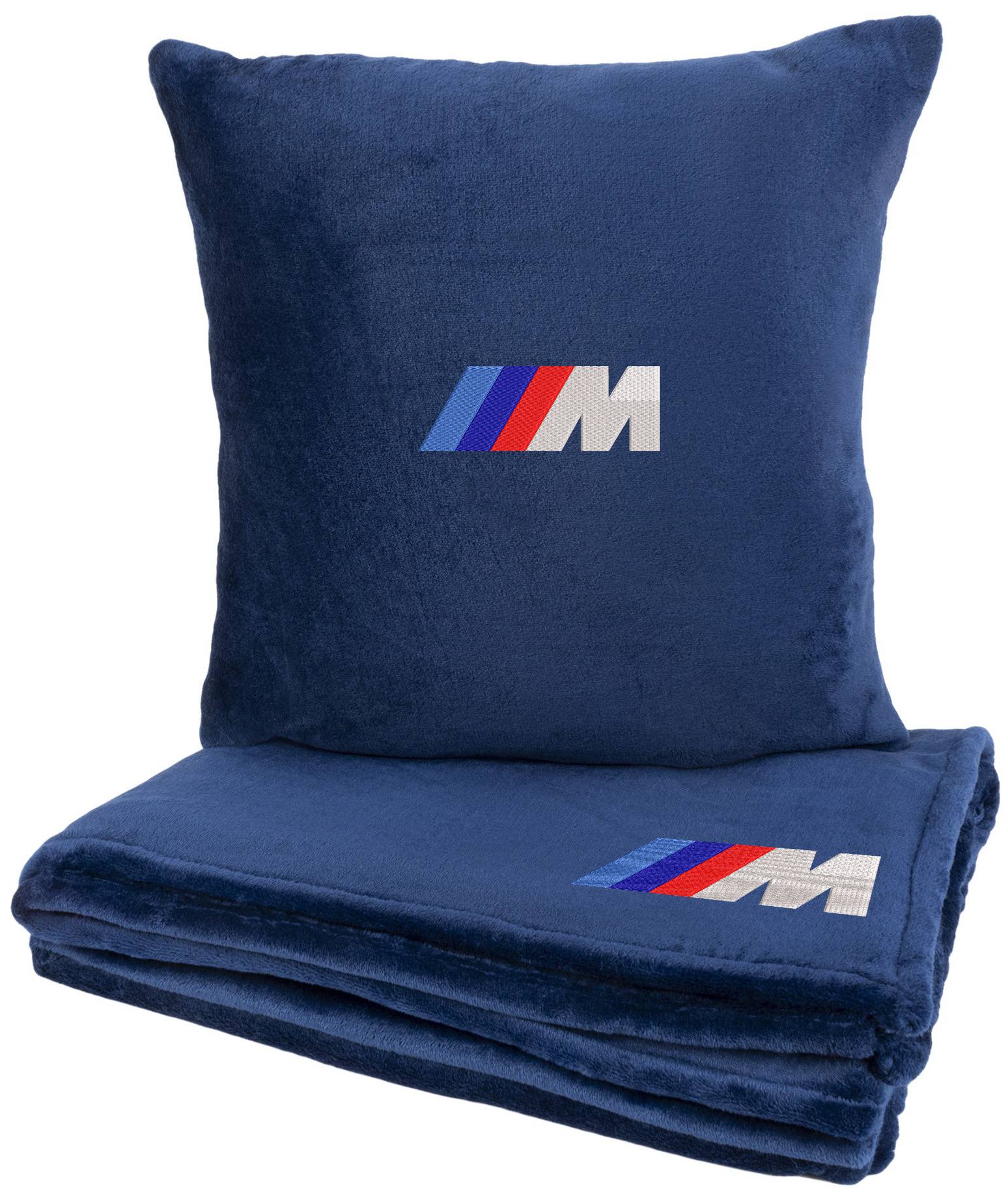Набір плед + подушка в авто EVAtech S для BMW M сині MBLMPSSLV006 - Фото 1