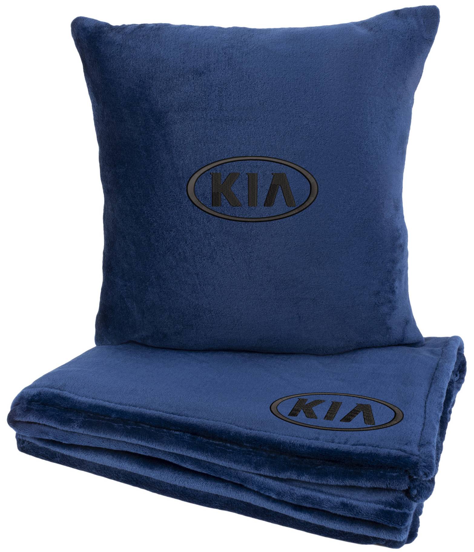Набір плед + подушка в авто EVAtech S для Kia сині MBLMPSSLV052 - Фото 1