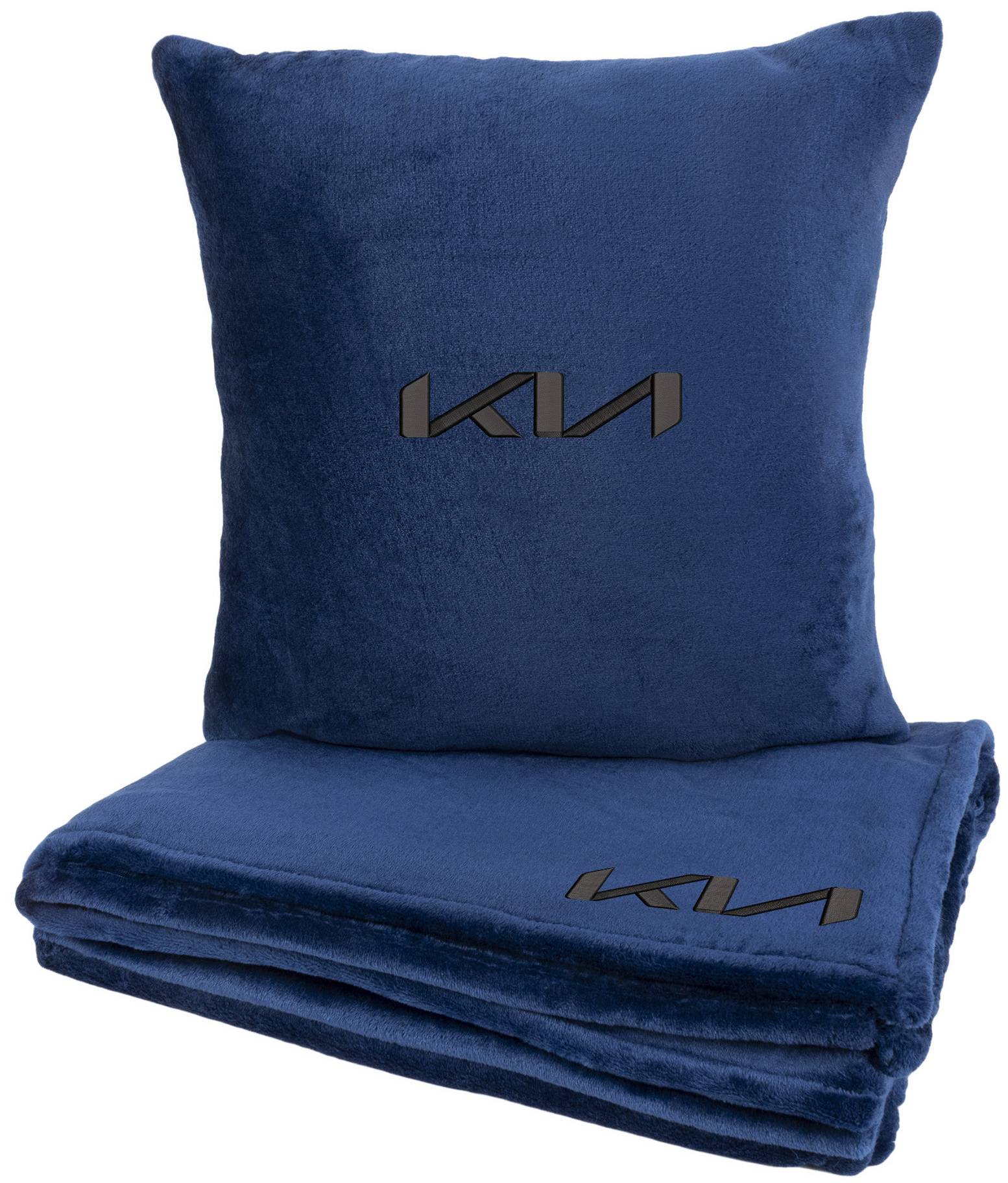 Набір плед + подушка в авто EVAtech S для Kia сині MBLMPSSLV055 - Фото 1