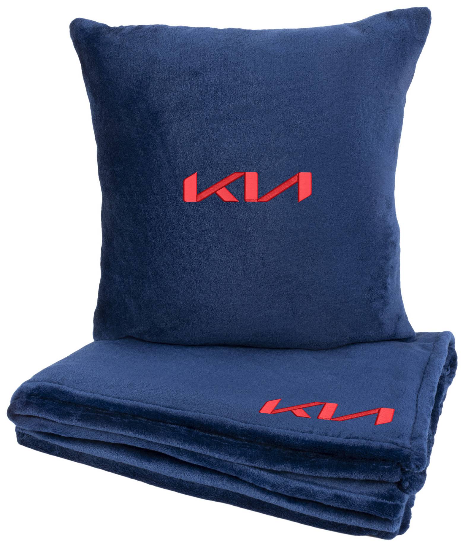 Набор плед + подушка в авто EVAtech S для Kia синие MBLMPSSLV056 - Фото 1