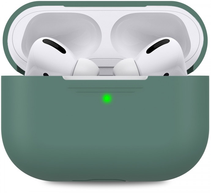 Чехол для наушников MakeFuture Apple AirPods Pro Silicone Green (MCL-AAPGN) - Фото 1