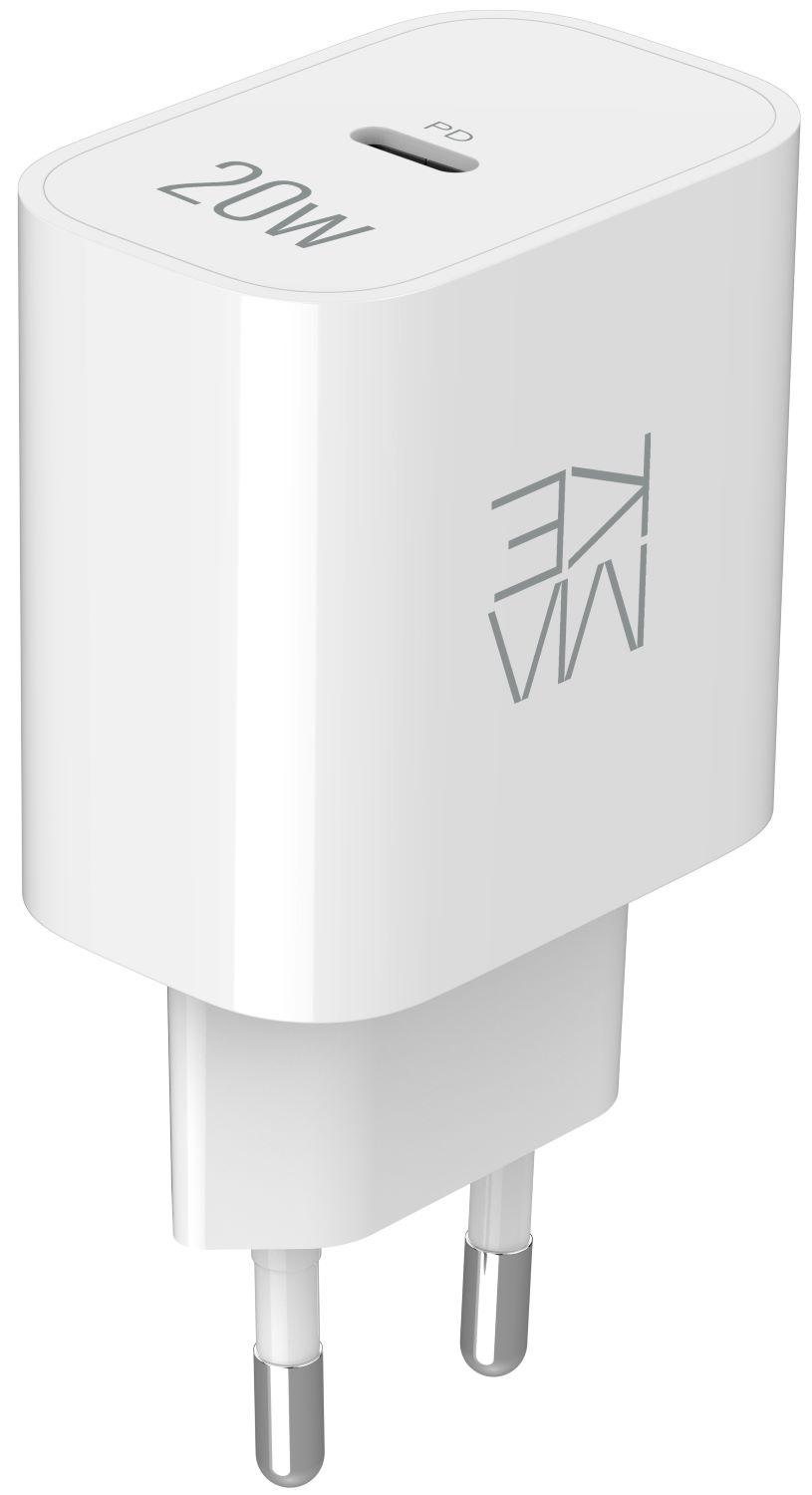 Сетевое зарядное устройство MAKE 20W PD White (MCW-2011WH) - Фото 1