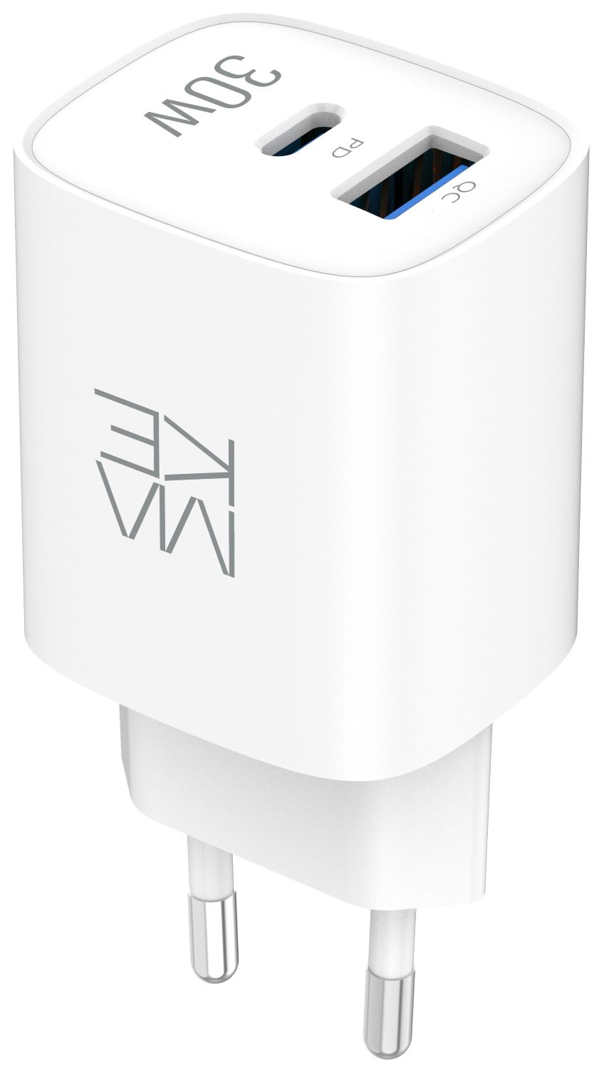 Сетевое зарядное устройство MAKE 30W GaN PD + QC3.0  White (MCW-3021GWH) - Фото 1