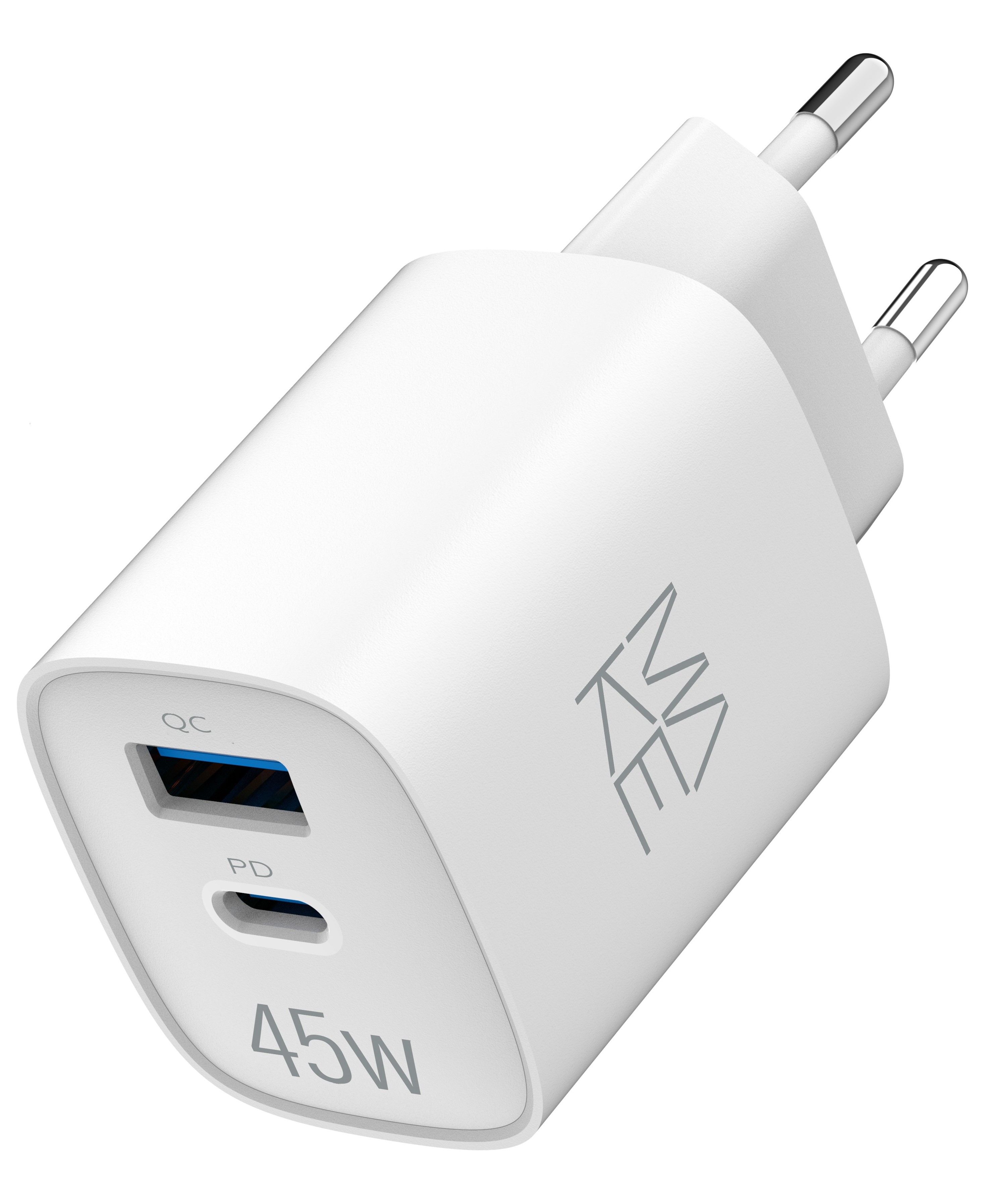 Мережевий зарядний пристрій MAKE 45W GaN PD + QC3.0 White (MCW-4521GWH) - Фото 1