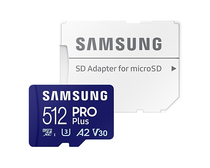 Карта памяти Samsung PRO Plus microSDXC 512GB UHS-I U3 V30 A2 + SD адаптер (MB-MD512SA/EU) - Фото 1