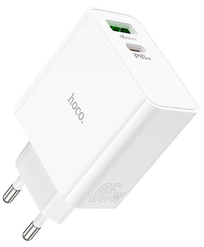 Сетевое зарядное устройство HOCO C113A Awesome PD65W White (6931474790910) - Фото 1
