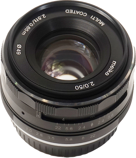 Об'єктив до фотокамери Meike 50mm f/2.0 MC FX-mount for Fujifilm (MKEF5020) - Фото 1