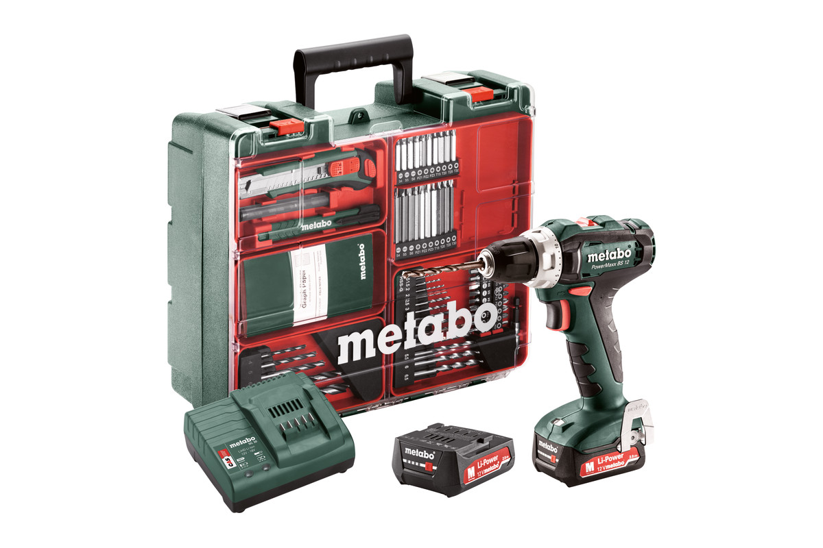 Дрель-шуруповерт Metabo PowerMaxx SB 12 Set, 2x2Ah (601036870) - Фото 1
