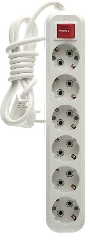 Сетевой фильтр 220В Makel 6х2м c заземлением (MGP232) купить - цена ...
