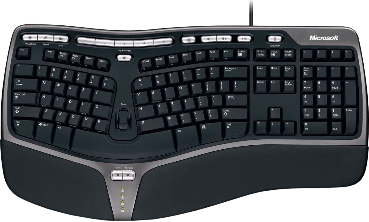 Клавиатура проводная Microsoft Natural Ergonomic 4000 USB купить - цена ...