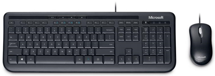 Клавиатура и мышь Microsoft Wired Desktop 600 Black (APB-00011) - Фото 1