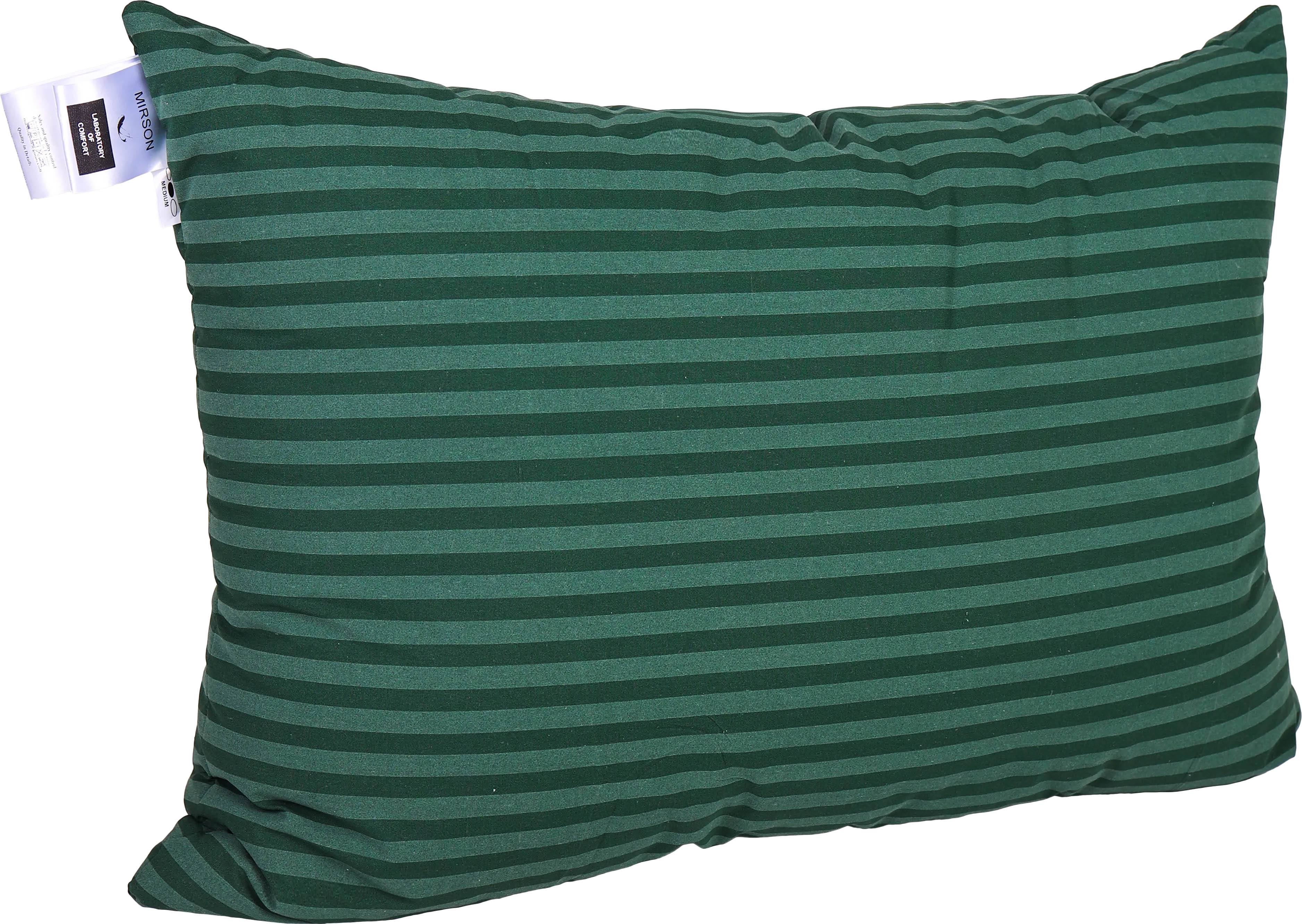 Подушка стандартна MirSon №0103 Сolor Fun Line 17-0612 Stripe Emerald Tencel 50х70 см (2200010863345) - Фото 1