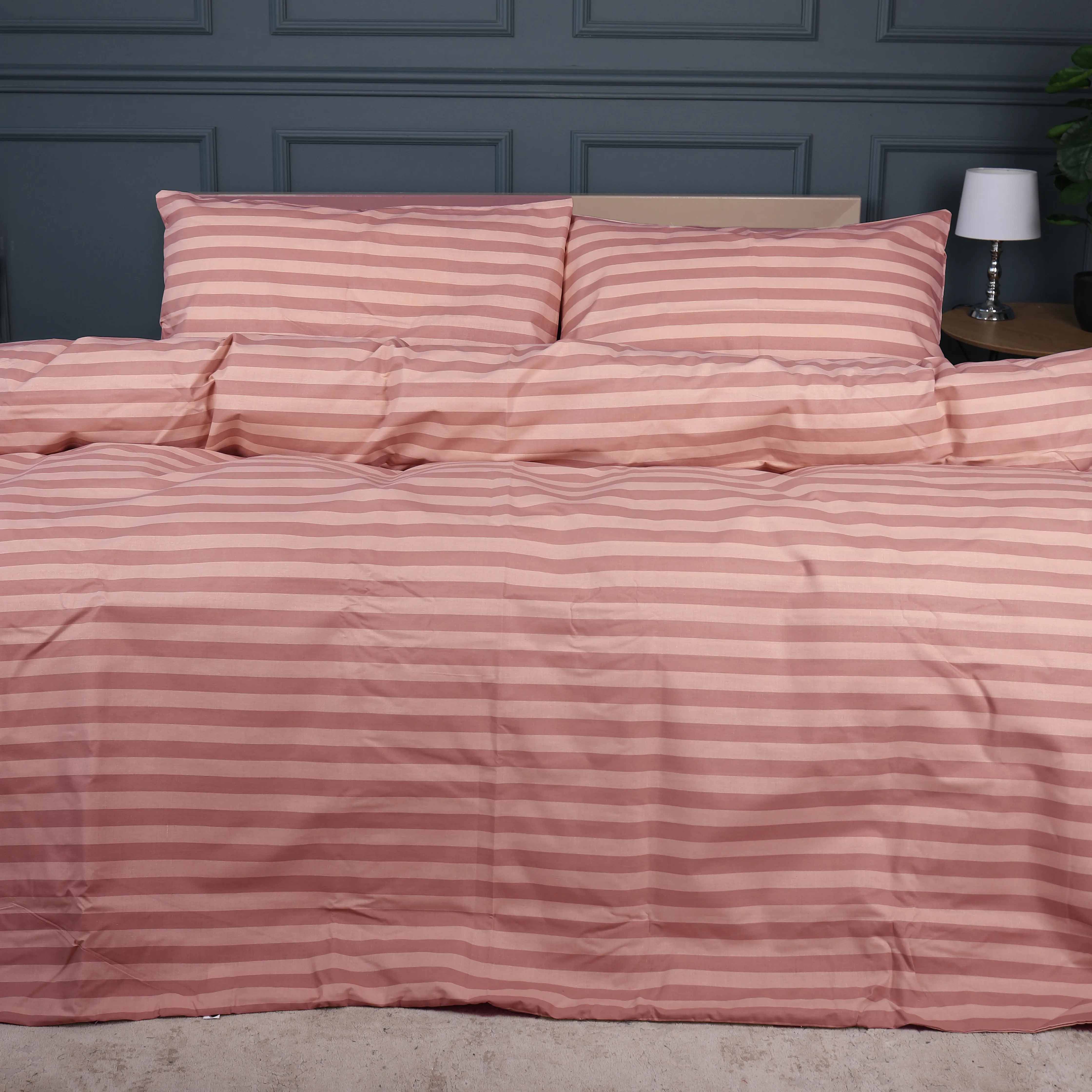 Комплект постільної білизни MirSon 143х210 см 17-0773 Nude stripes Бязь (2200011152530) - Фото 1