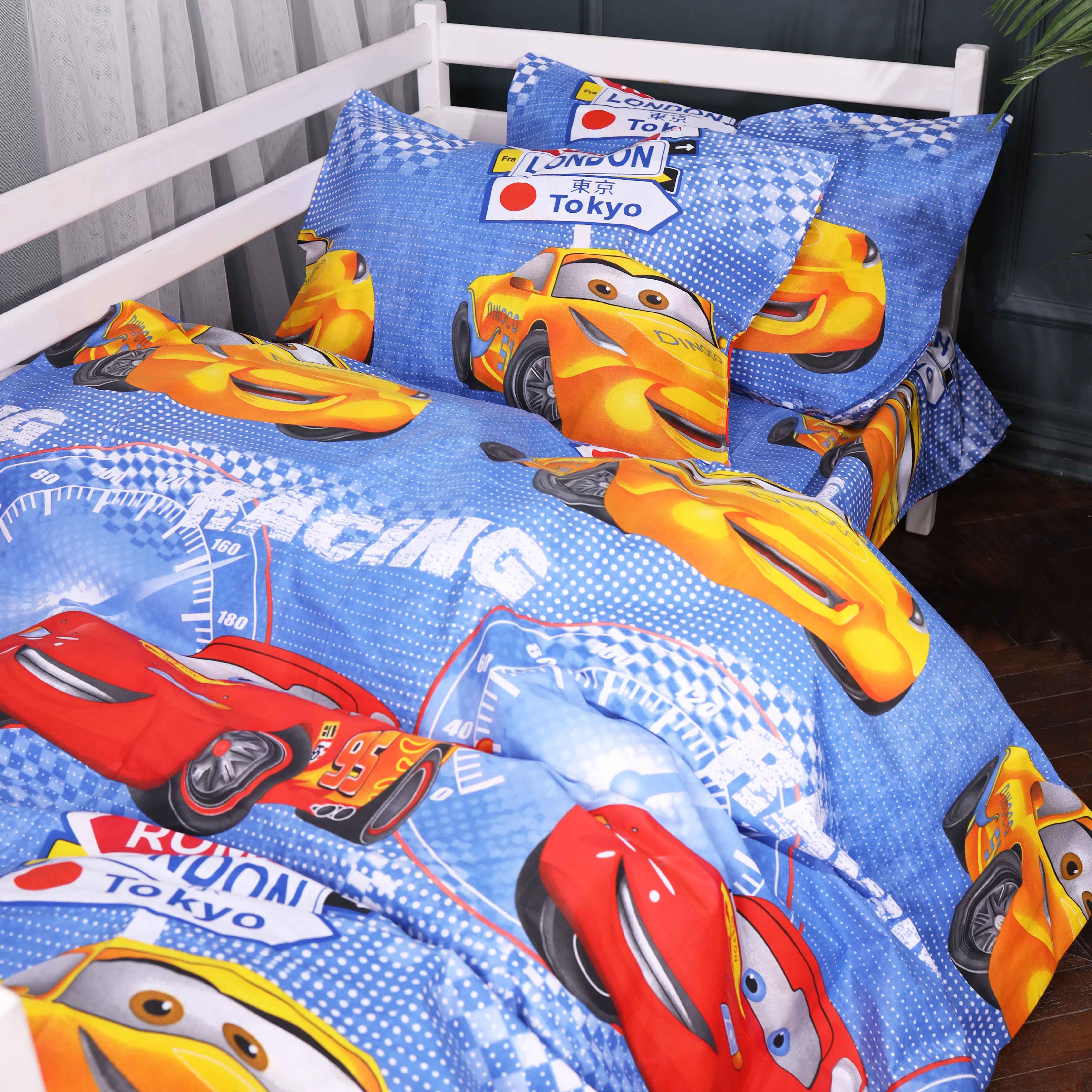 Комплект постільної білизни MirSon 143х210 см 17-0888 Cars Speed Blue Бязь (2200012387580) - Фото 1