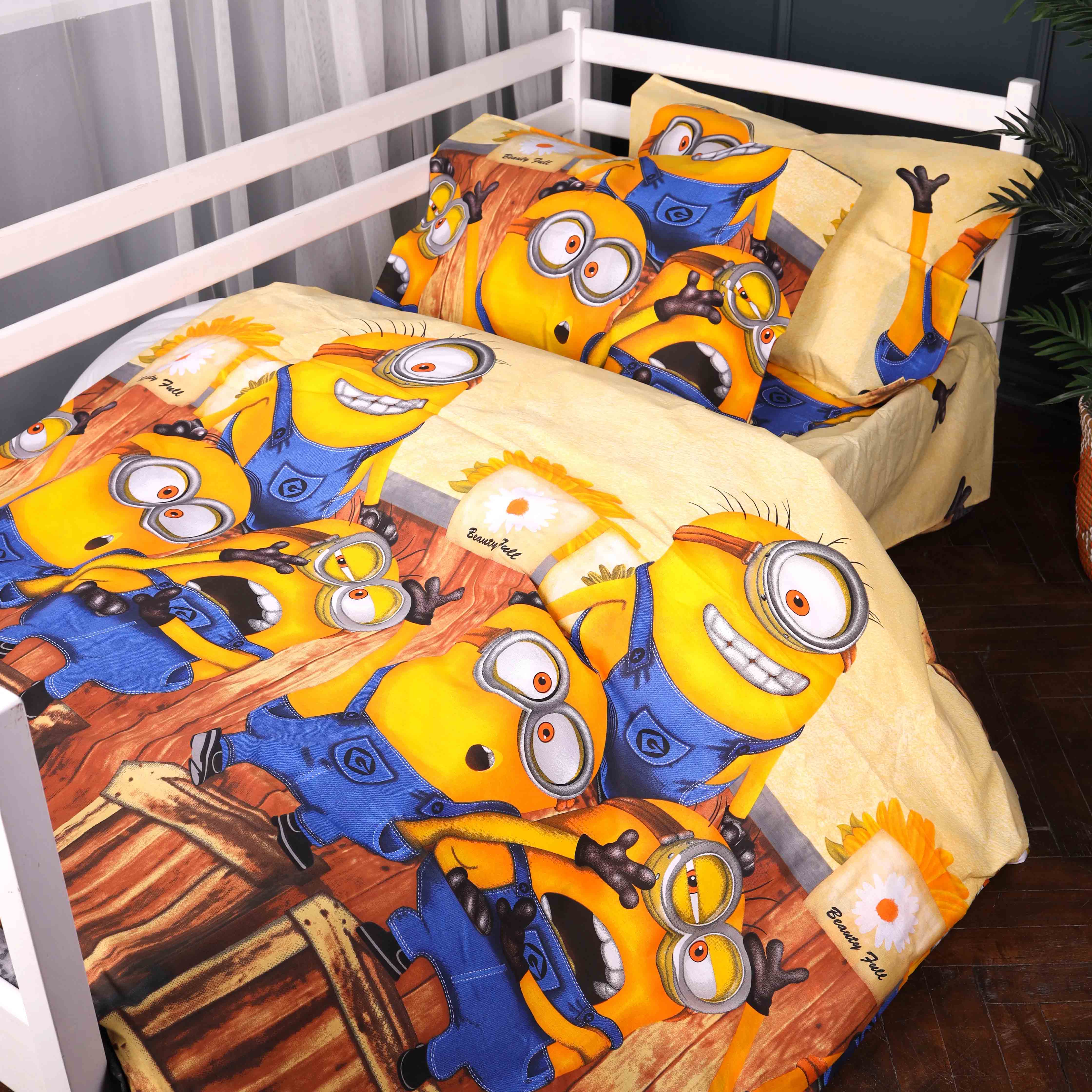 Комплект постільної білизни MirSon 143х210 см 17-0899 Minions Fun Бязь (2200012395844) - Фото 1