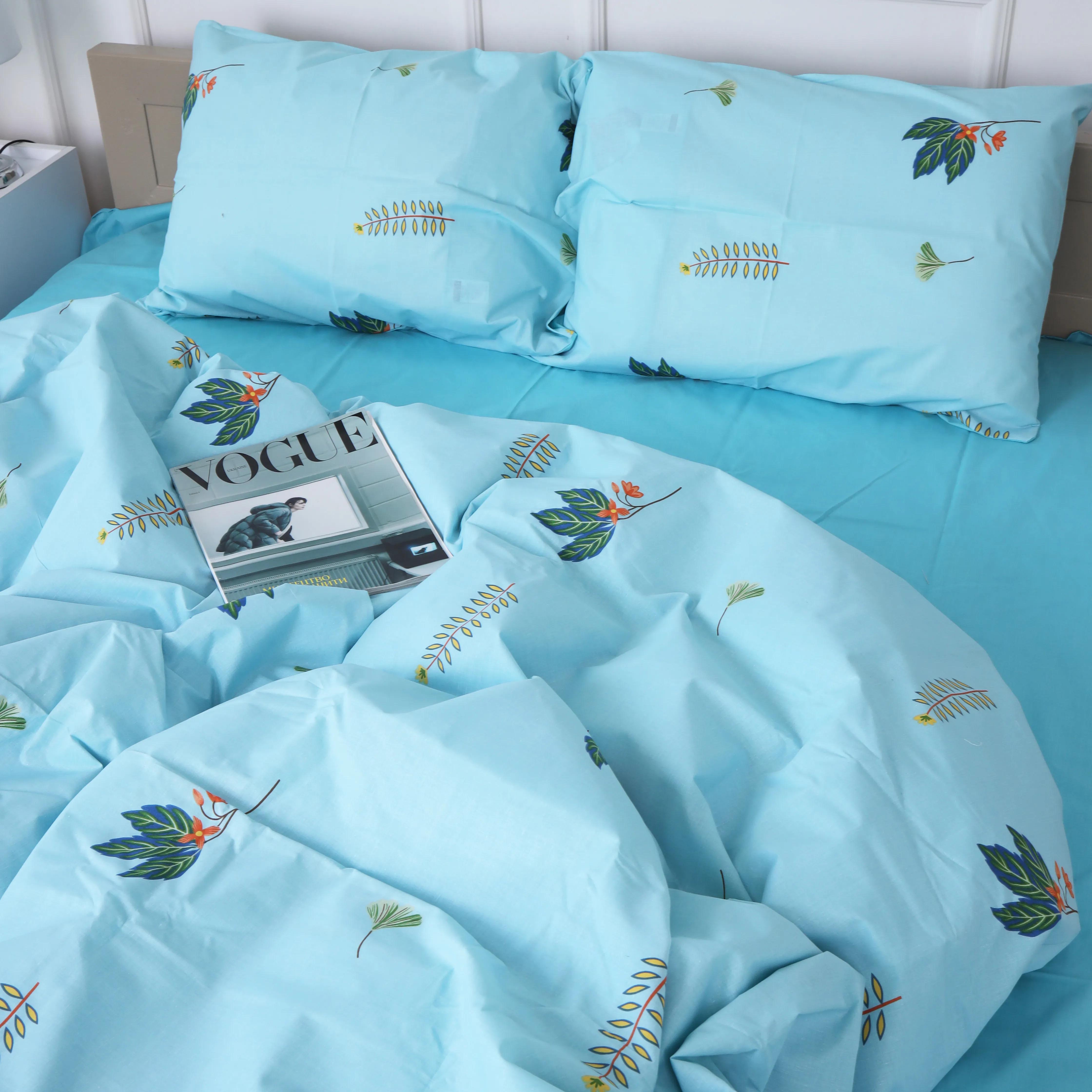 Комплект постільної білизни MirSon 143х210 см Бязь 17-4736 Green leaves (2200008926168) - Фото 1