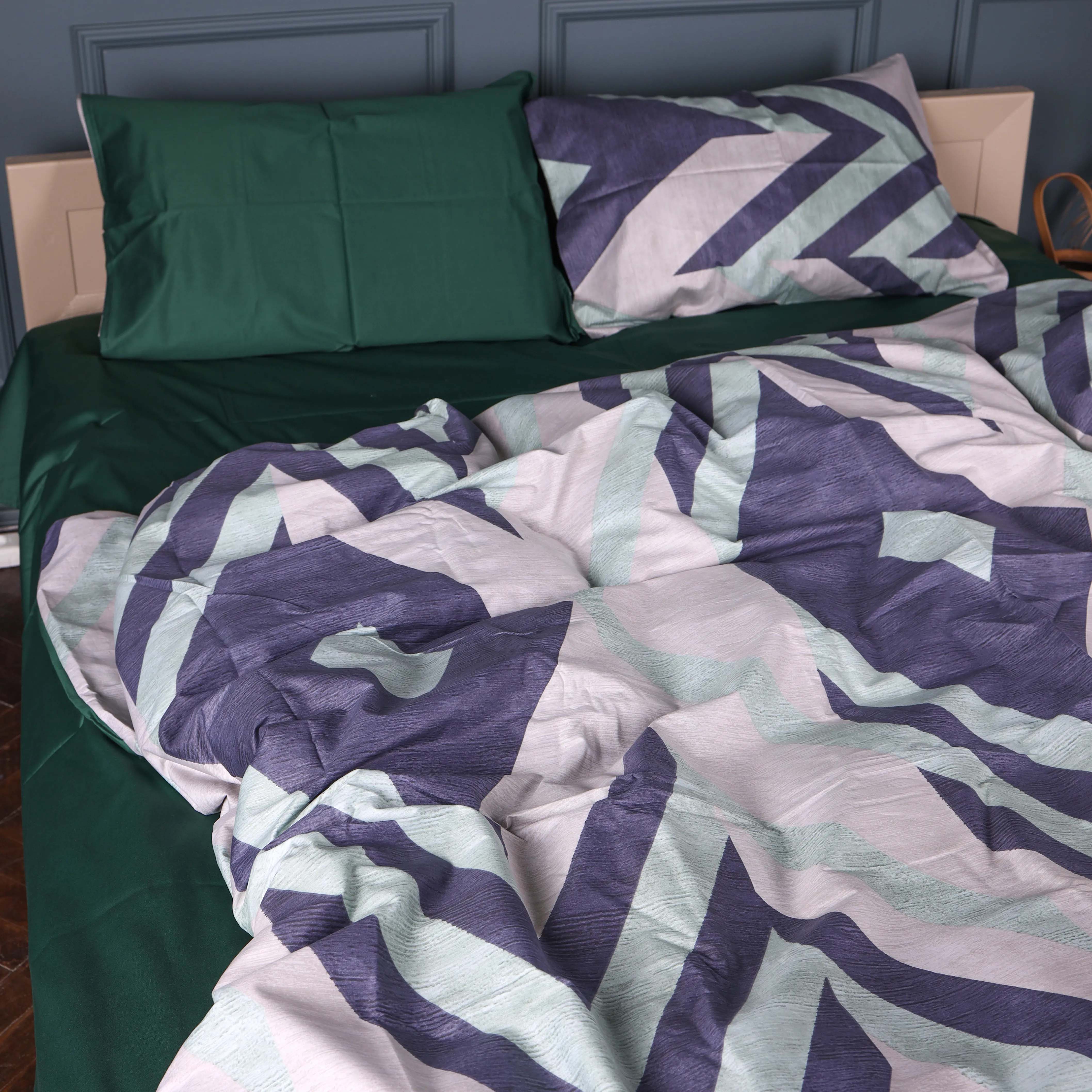 Комплект постільної білизни MirSon 143х210 см 22-1435 Loft Geometry Сатин (2200012404799) - Фото 1