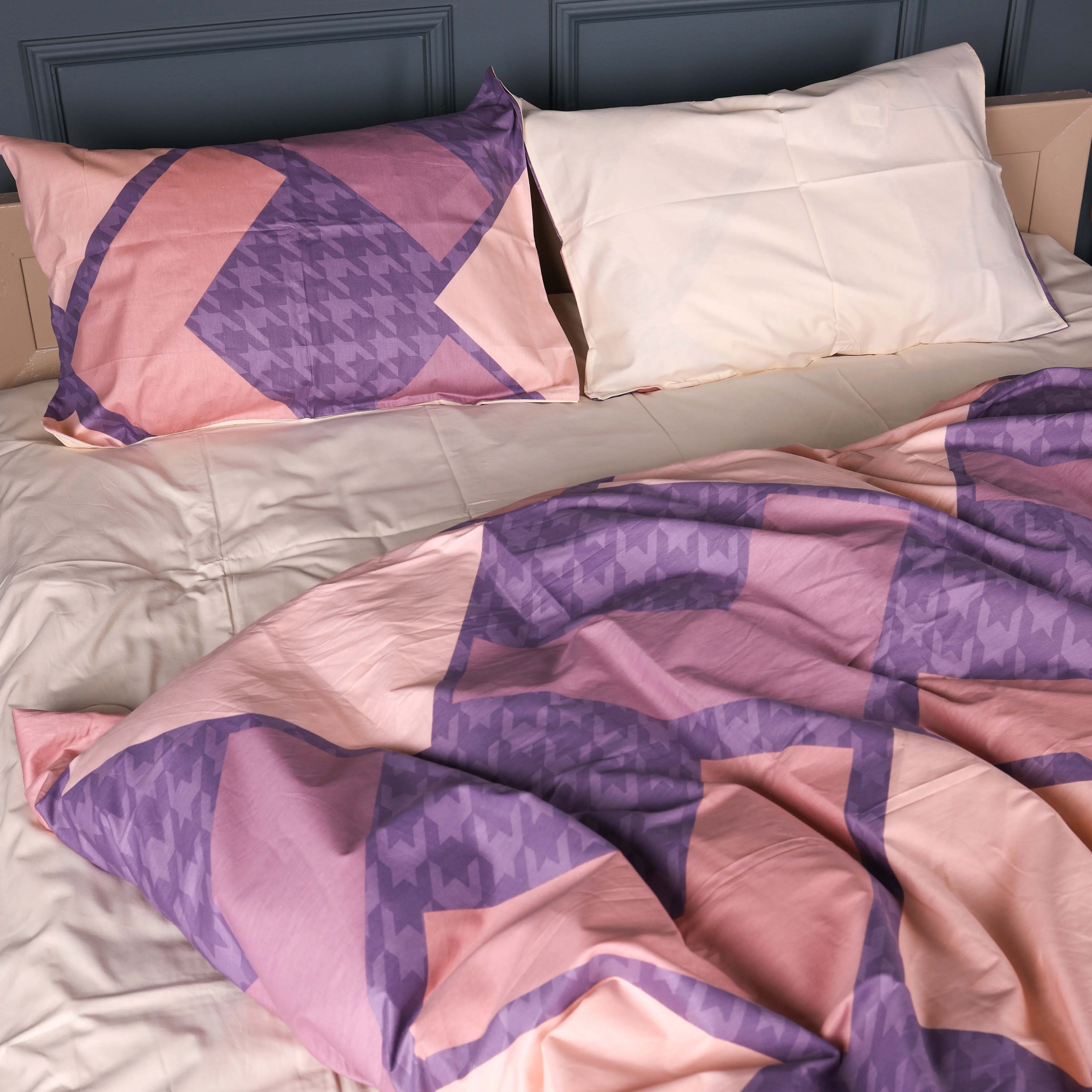 Комплект постільної білизни MirSon 143х210 см 22-1439 Pudra Abstract Сатин (2200012405796) - Фото 1