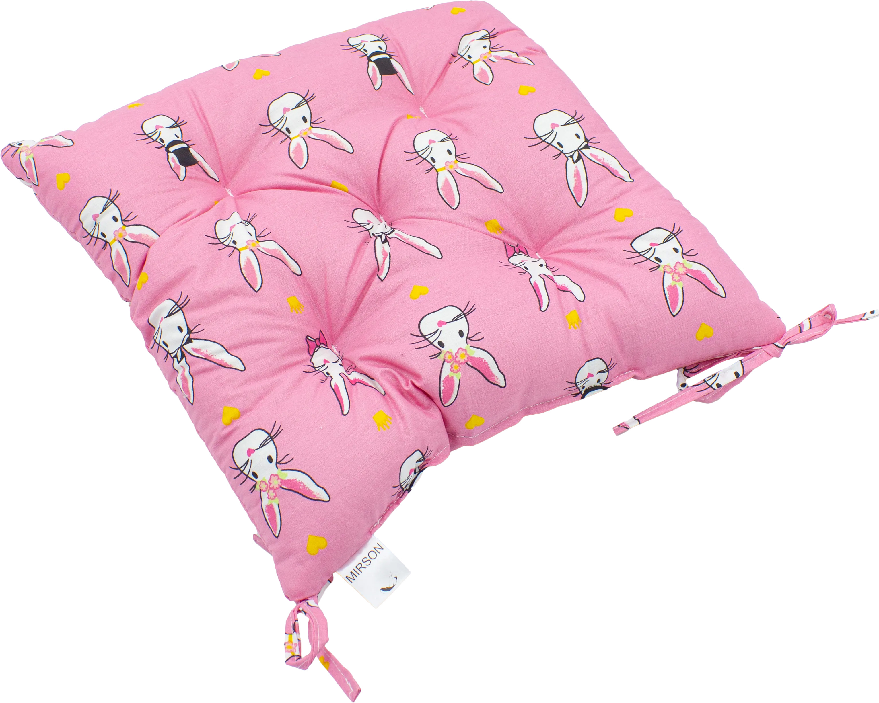 Подушка для стула MirSon Бязь Принт 17-0528 Bunnies pink 50х50 см (2200006276852) - Фото 1