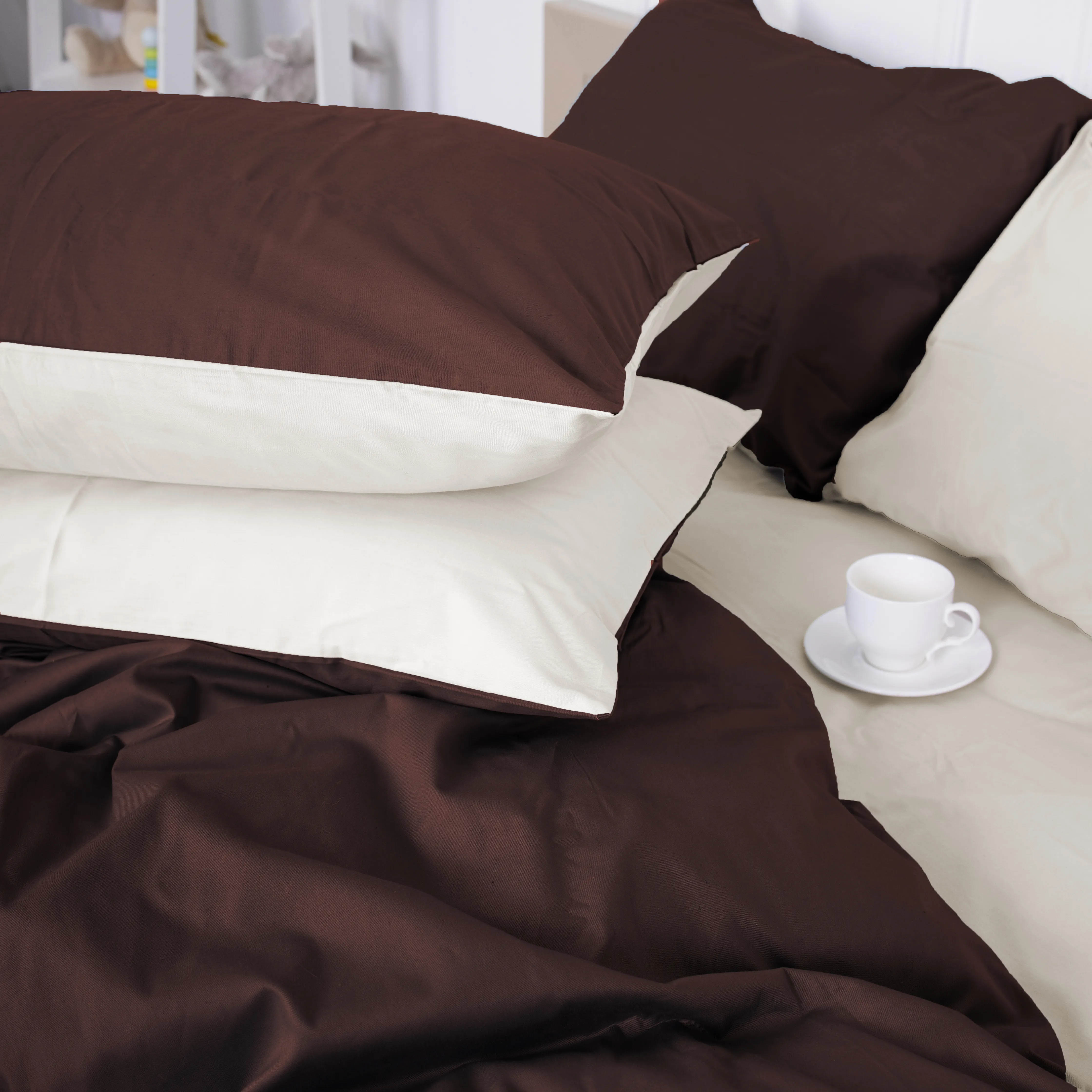 Комплект постельного белья MirSon King Size Сатин 0001+0211 Lactic 220х240 см (2200001169425) - Фото 1