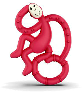 Прорезыватель Matchstick Monkey Маленькая танцующая Обезьянка, красный 10 см (MM-MMT-004) - Фото 1