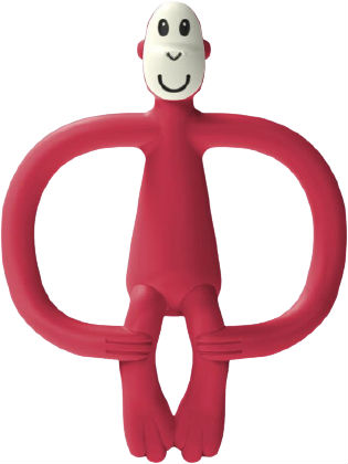 Прорезыватель Matchstick Monkey Обезьянка, красный 11 см (MM-ONT-019) - Фото 1