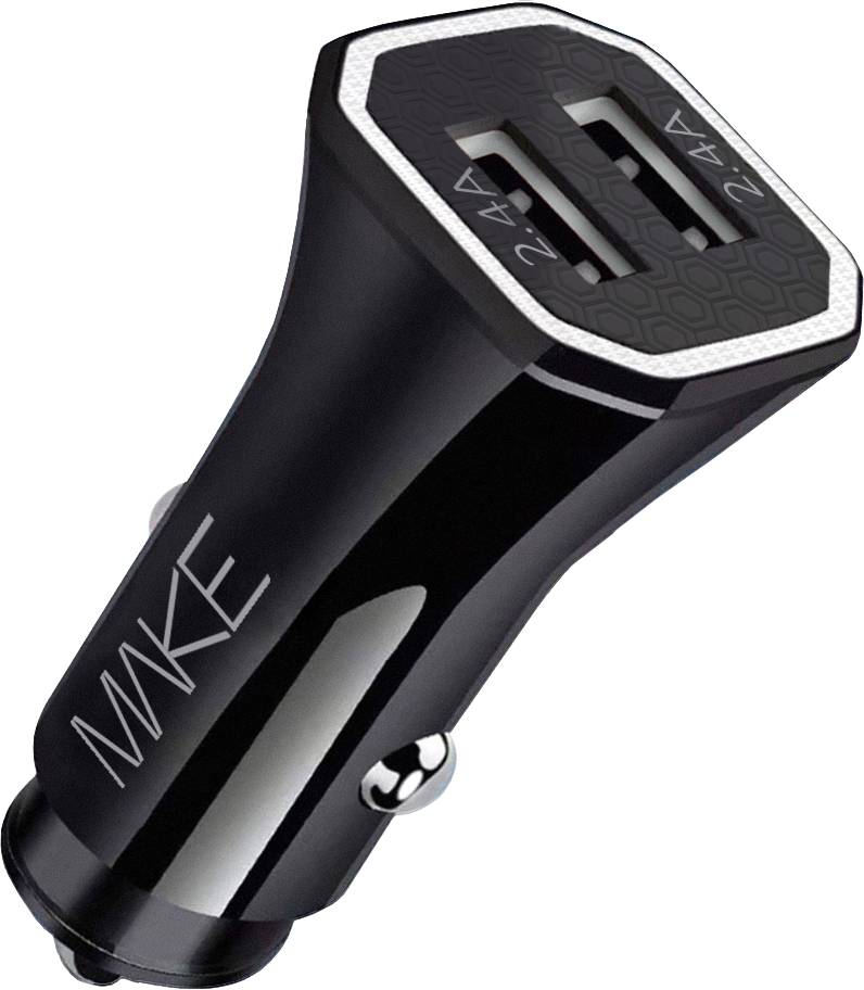 Автомобильное зарядное устройство MAKE 12W 2.4A+2.4A Black (MCC-22BK) - Фото 1