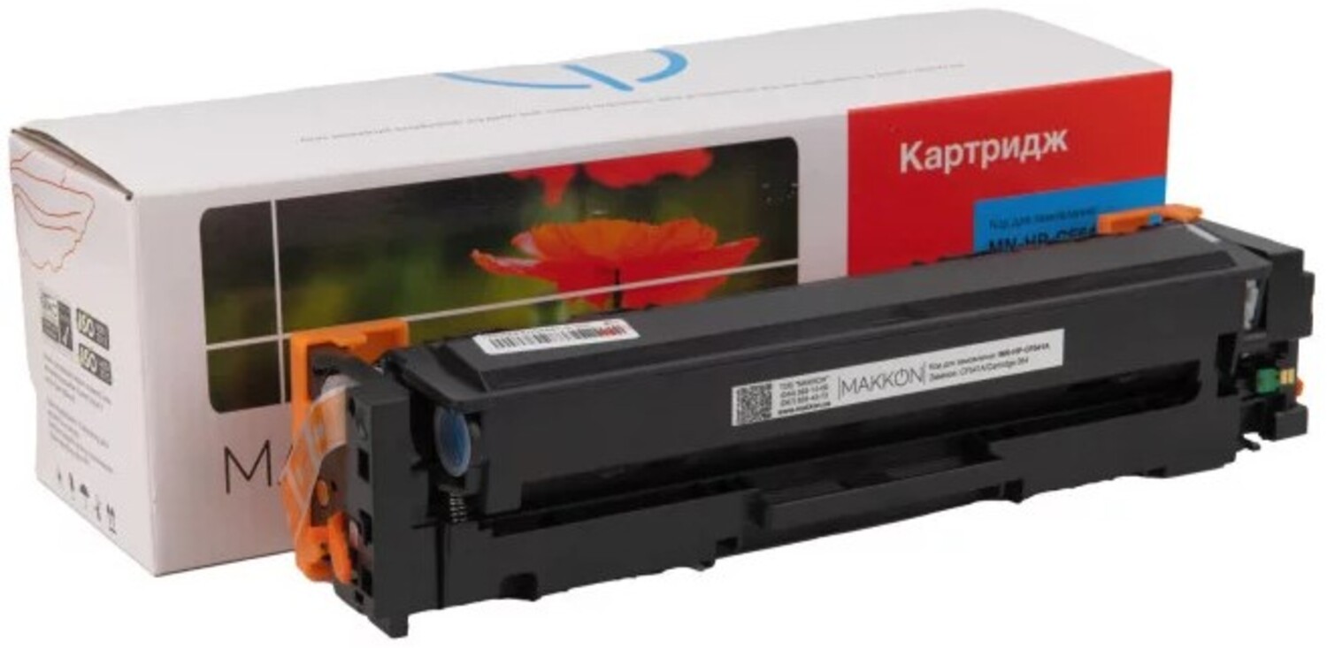 Картридж для лазерных принтеров/МФУ Makkon совместимый аналог HP CF541A (203A), Canon 054 cyan (MN-HP-CF541A) - Фото 1