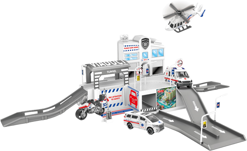 Игровой набор CHENGMEI TOYS автопаркинг с машинами скорой помощи (CM559-51A) - Фото 1