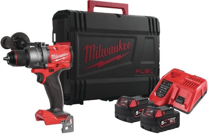Дрель-шуруповерт Milwaukee M18 FPD3MC-502X, 158Нм ЗУ+2акум.Х5Аг+HDкейс+M18 ALIS-0+жилетка (4933499451) - Фото 1