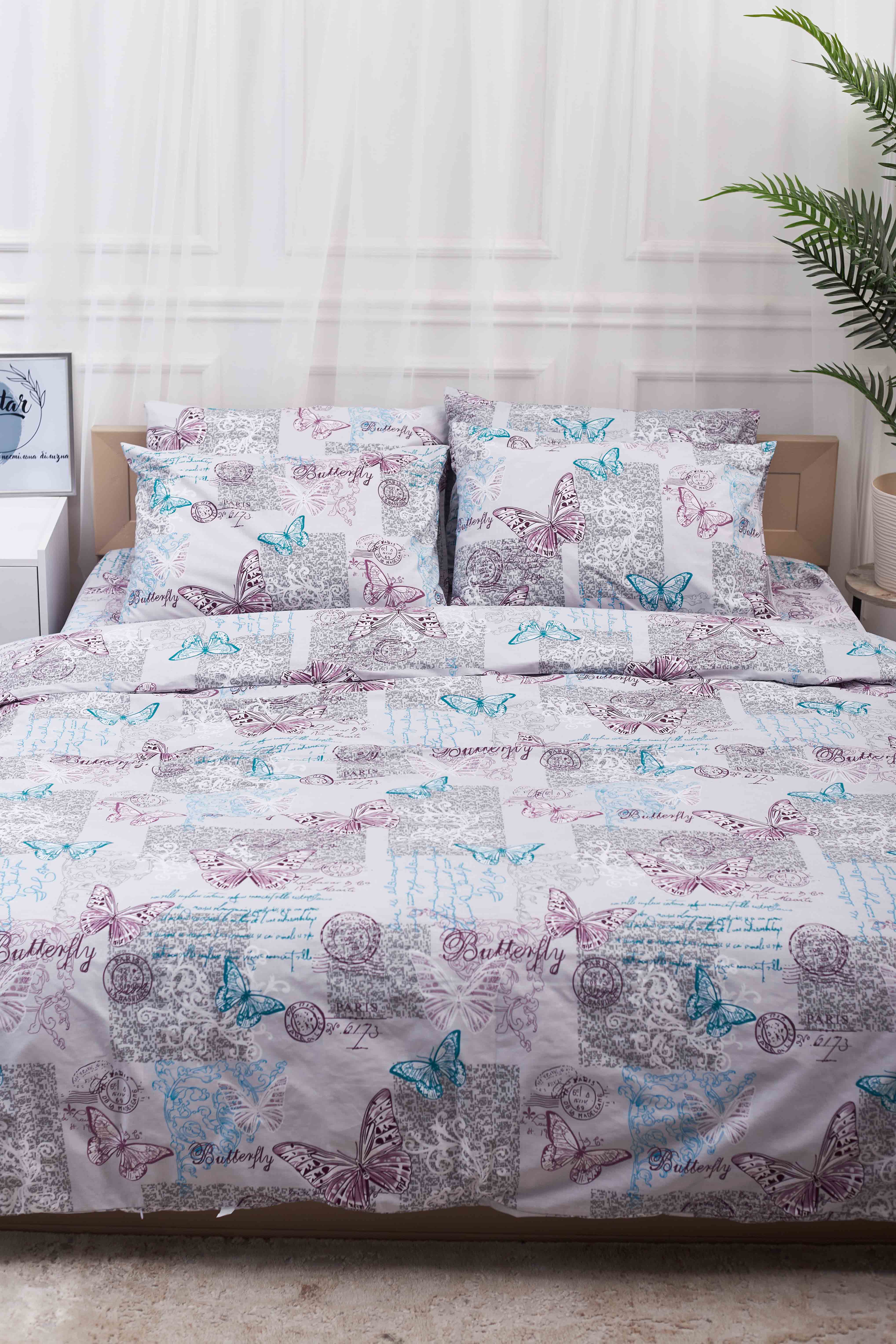 Комплект постільної білизни Moon&Star 175х210 см нав. 2х40х60 Butterfly Бязь Gold Люкс (MS-820000875) - Фото 1