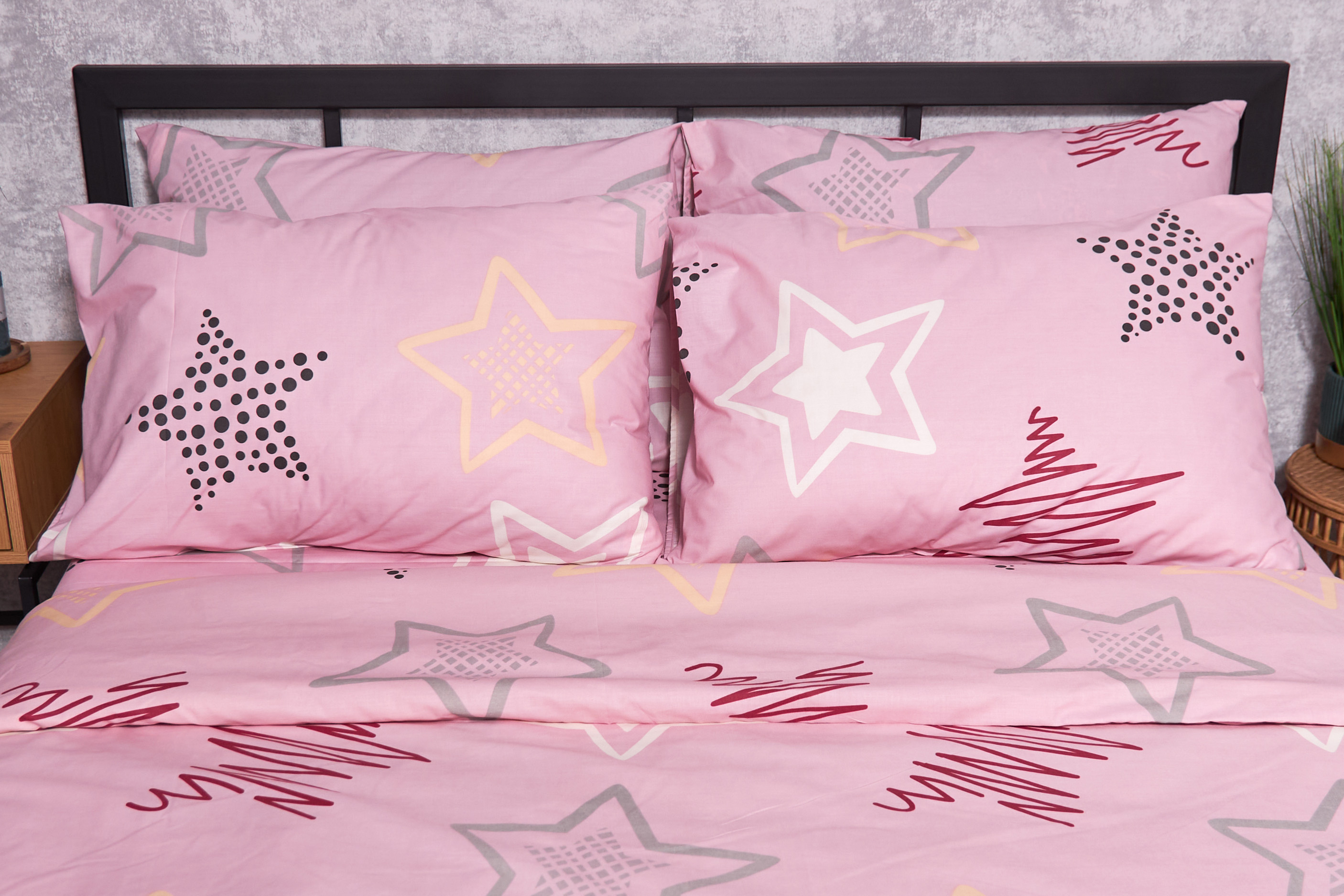 Наволочка Moon&Star Бязь Gold Люкс Alpha Pink 60х60 2 шт. (MS-840000082) - Фото 1