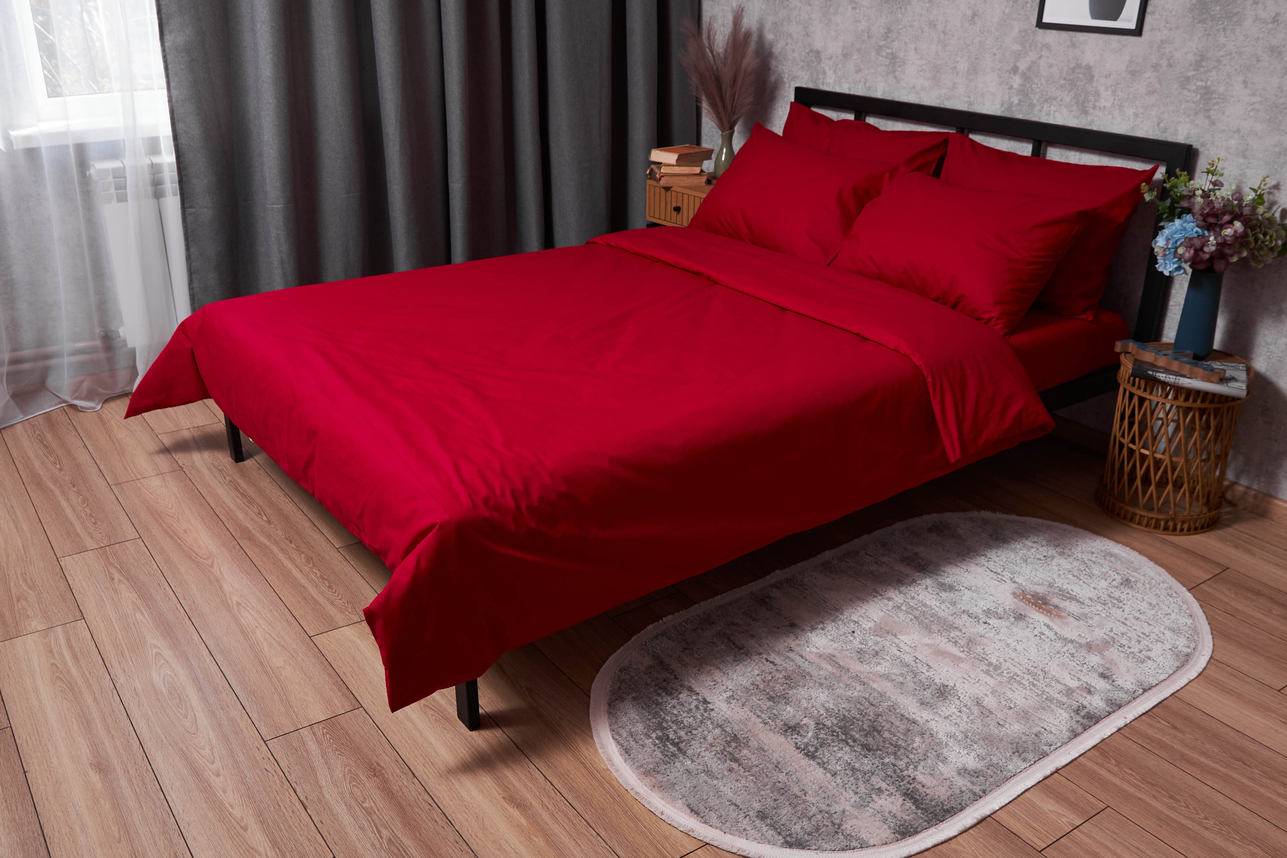 Комплект постельного белья Moon&Star Бязь Gold Люкс «Cherry Red» 160х220х2 нав. 4х70х70 (MS-820003149) - Фото 1