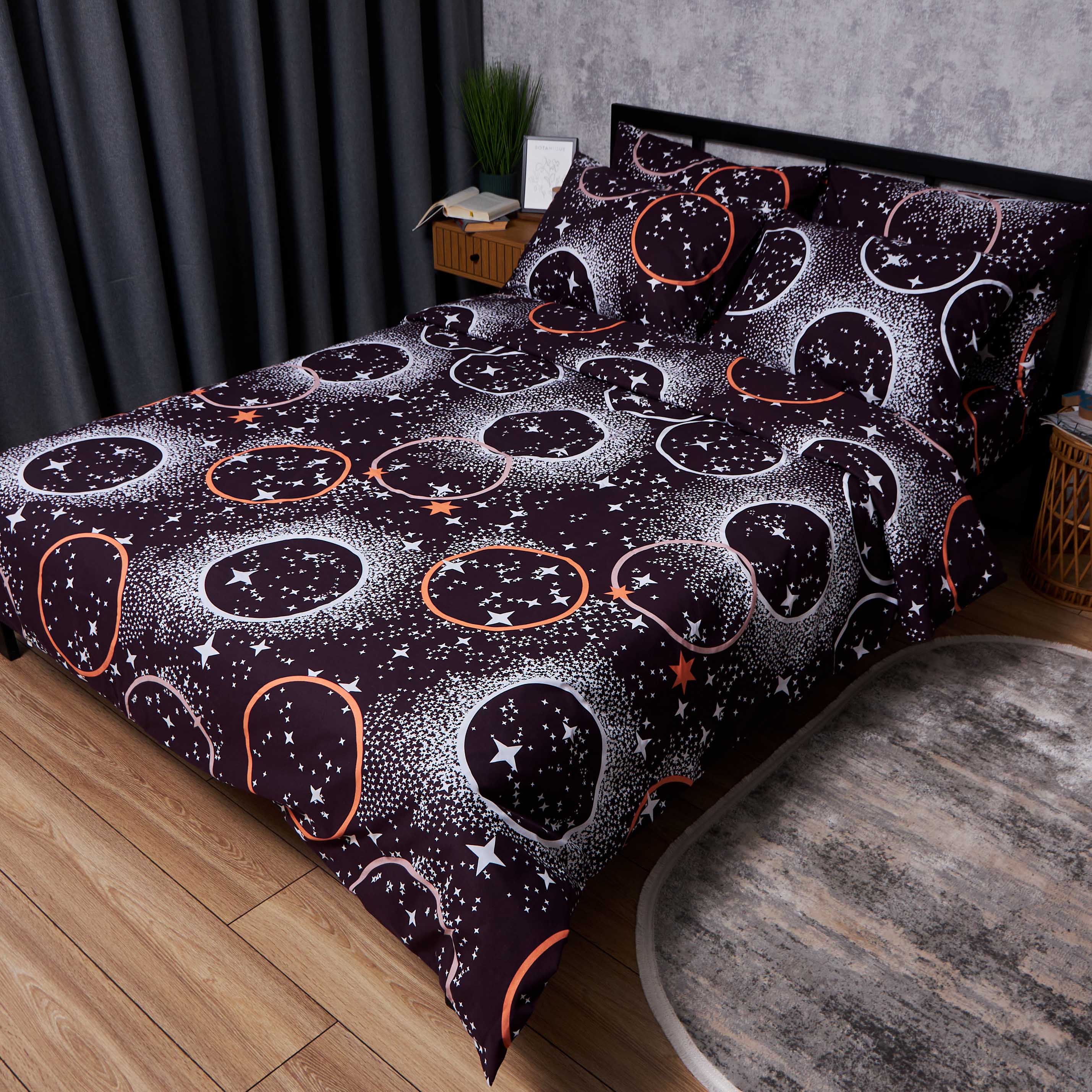 Комплект постельного белья Moon&Star Бязь Gold Люкс Cosmic Vibes 160х220 нав. 4х70х70 (MS-820006219) - Фото 1