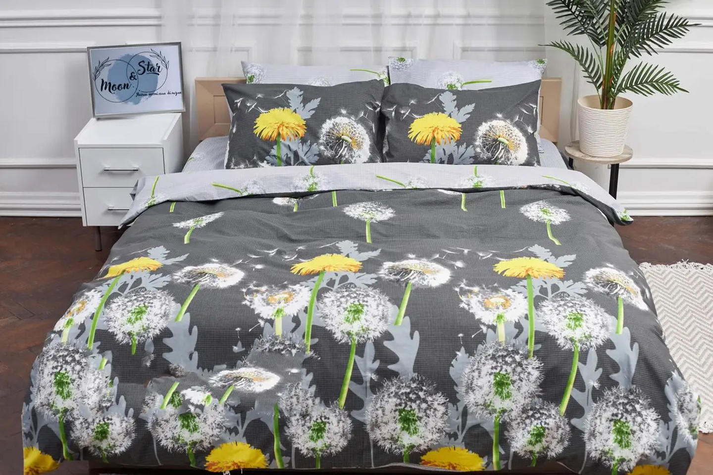 Підковдра двоспальна євро Moon&Star Бязь Gold Люкс Dandelion King Size 220x240 см (MS-870000019) - Фото 1