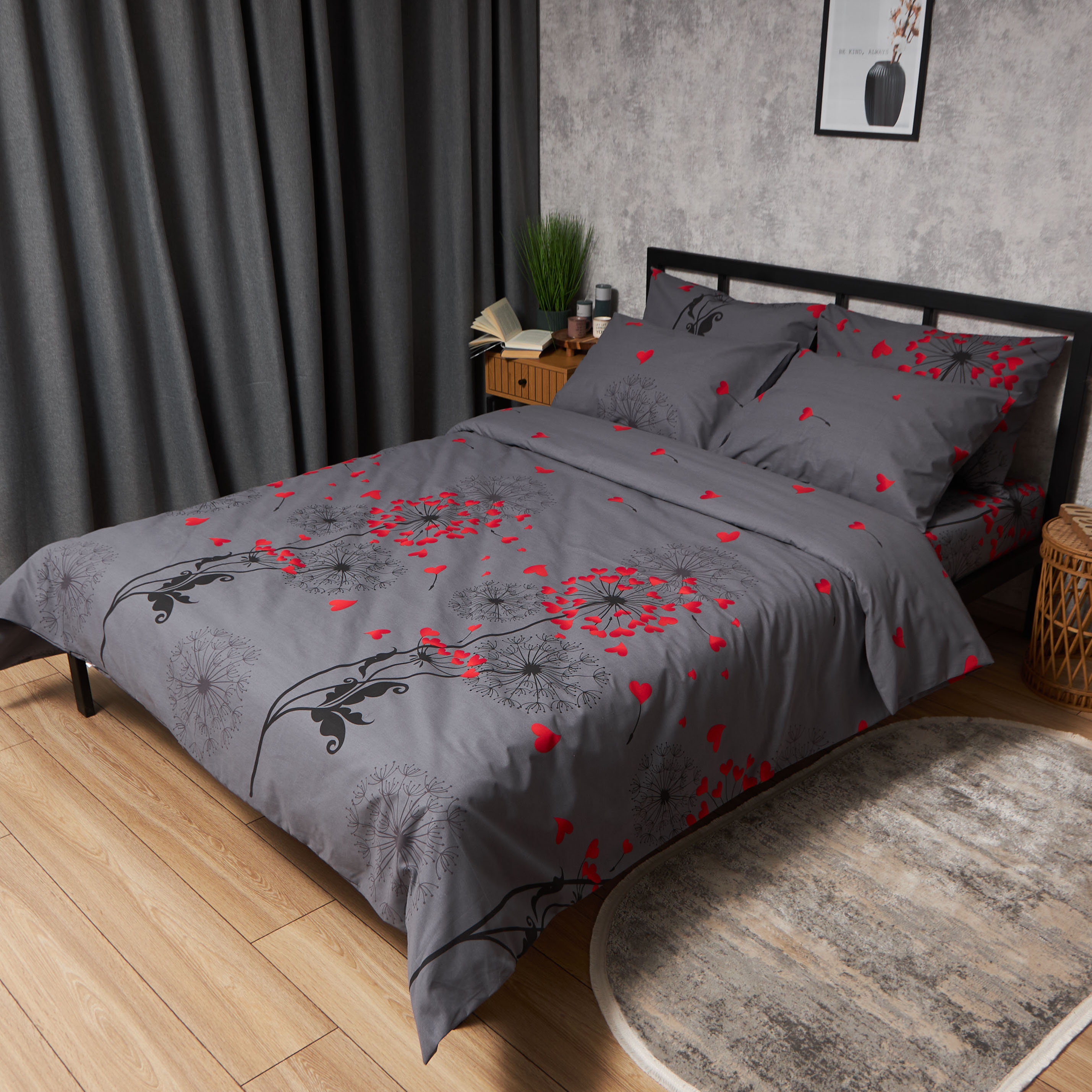 Комплект постільної білизни Moon&Star Бязь Gold Люкс Dandelion Lov 160х220х2 нав. 2х50х70 (MS-820009131) - Фото 1