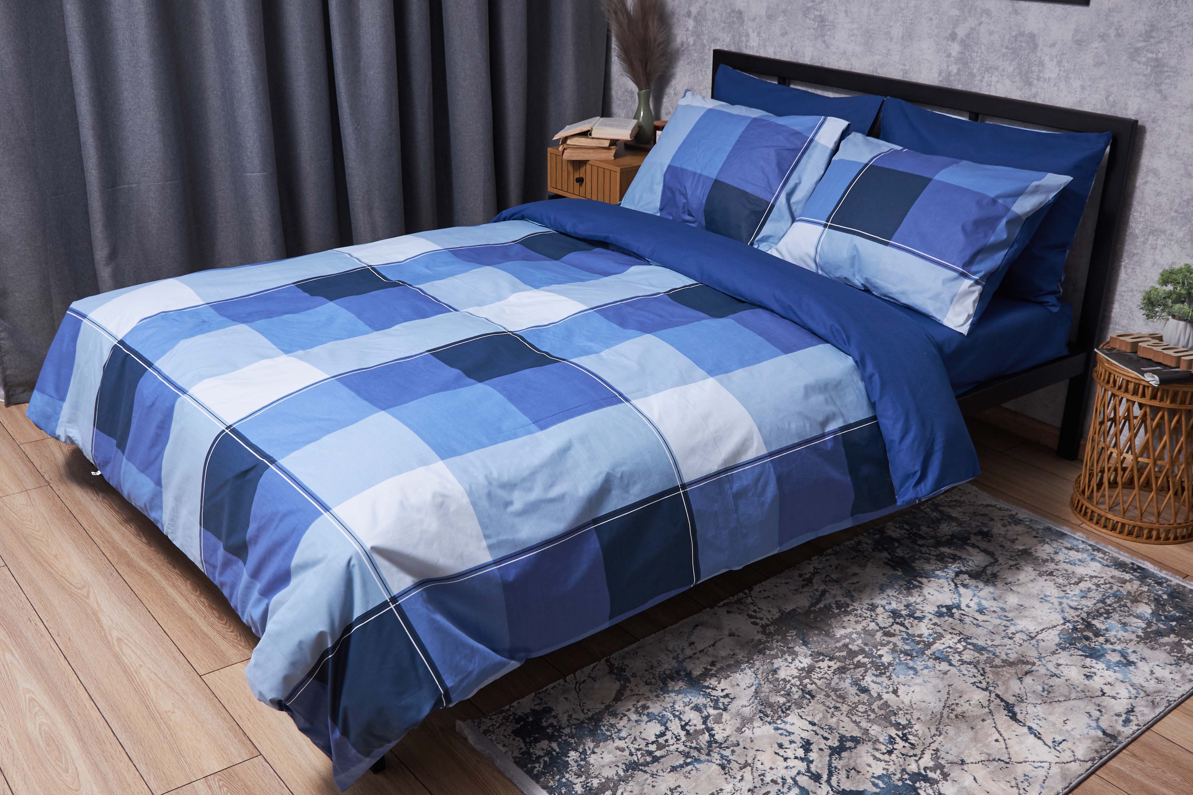 Комплект постільної білизни Moon&Star Бязь Gold Люкс «Finland Blue» 143х210х2 нав. 2х70х70 (MS-820004892) - Фото 1