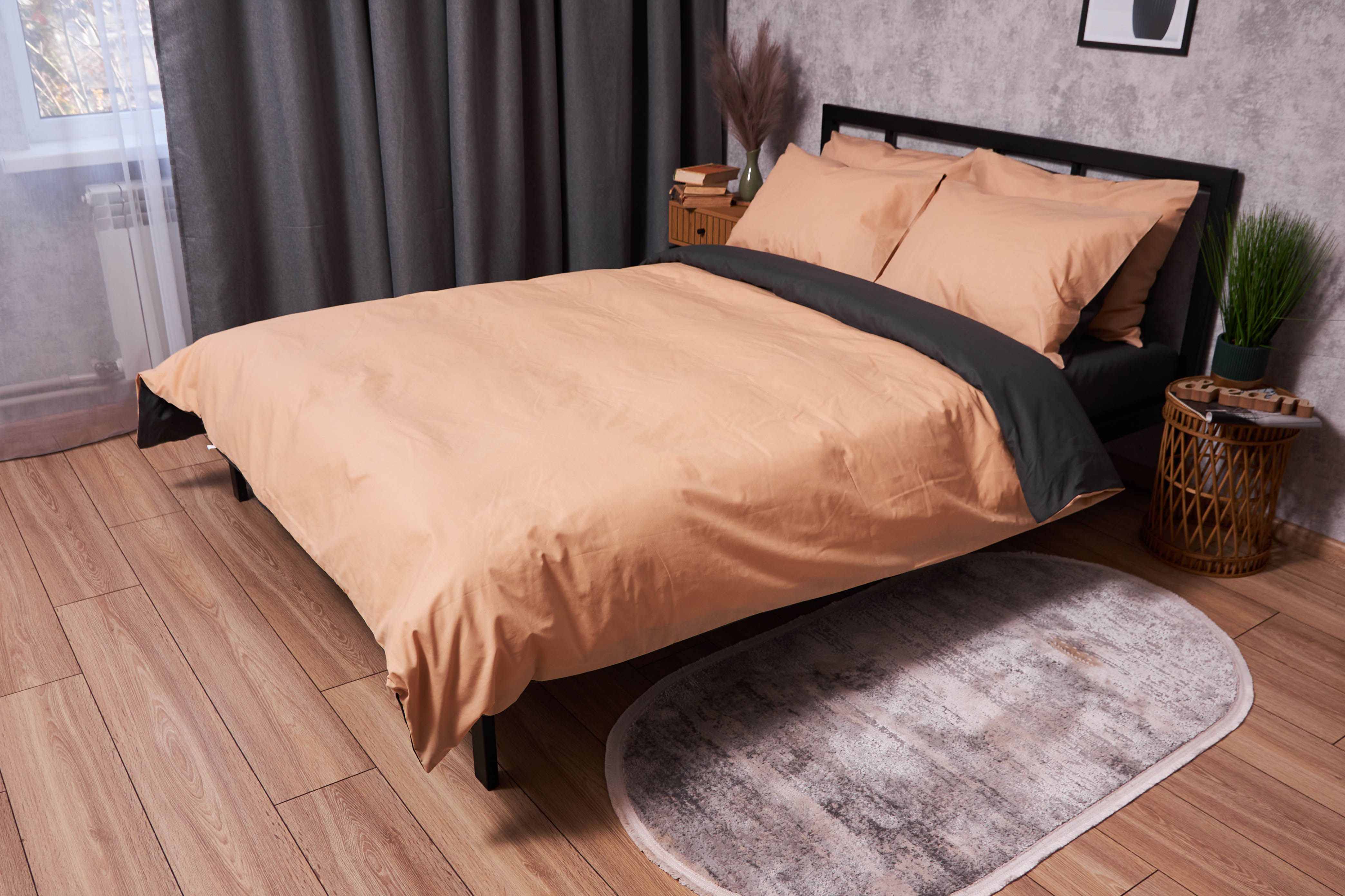 Комплект постільної білизни Moon&Star Бязь Gold Люкс Gray Cream 143х210 (MS-820003305) - Фото 1