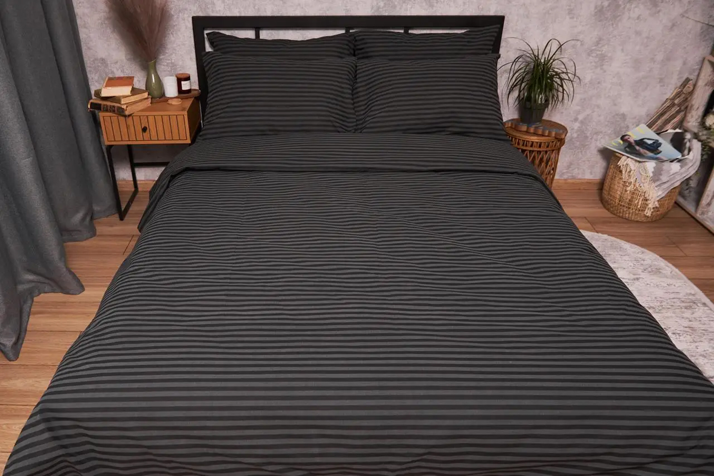 Підковдра полуторна Moon&Star Бязь Gold Люкс Gray Stripe 143 x 210 см (MS-870000025) - Фото 1