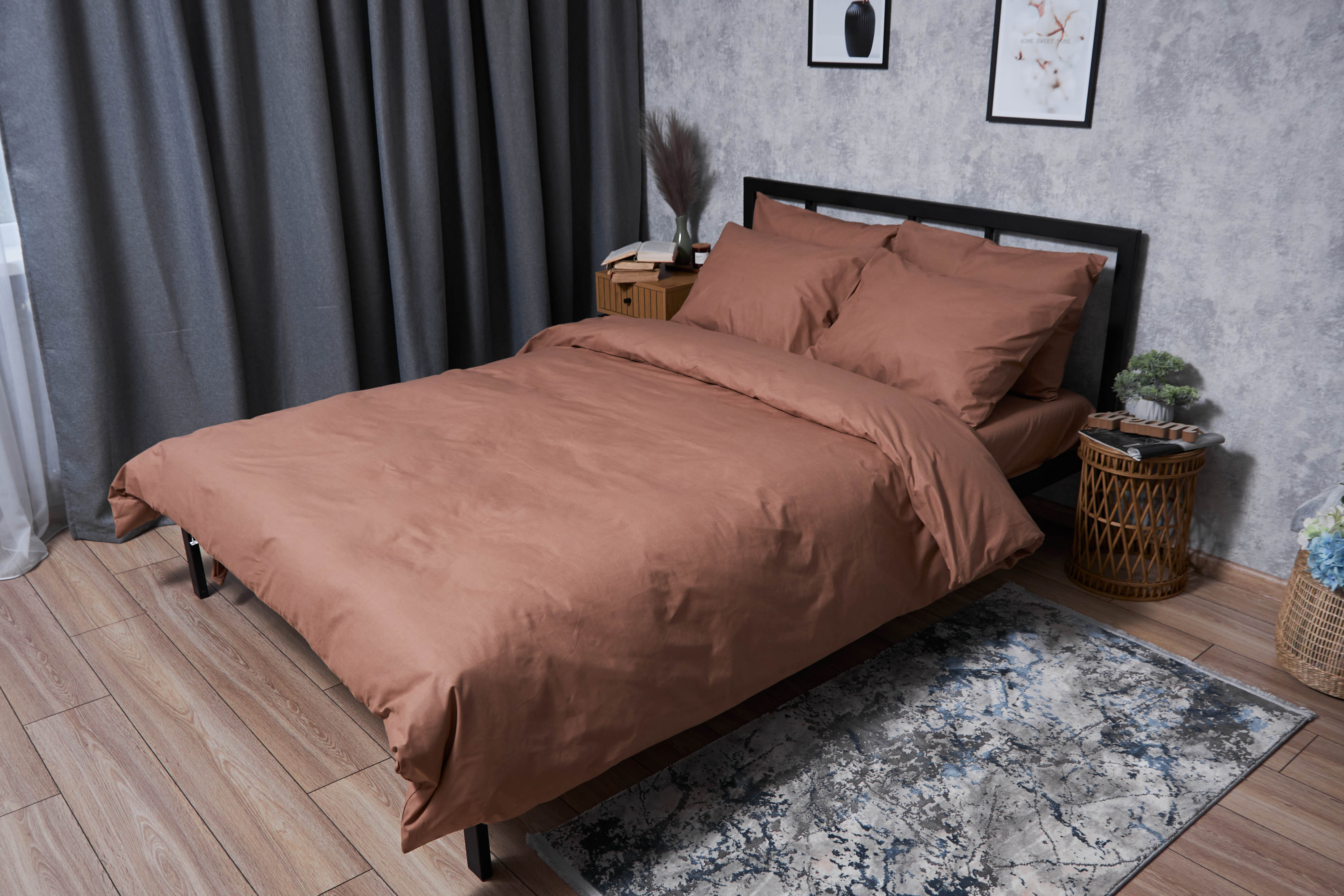 Комплект постельного белья Moon&Star Бязь Gold Люкс «Light Brown» 143х210х2 нав. 4х50х70 (MS-820004543) - Фото 1