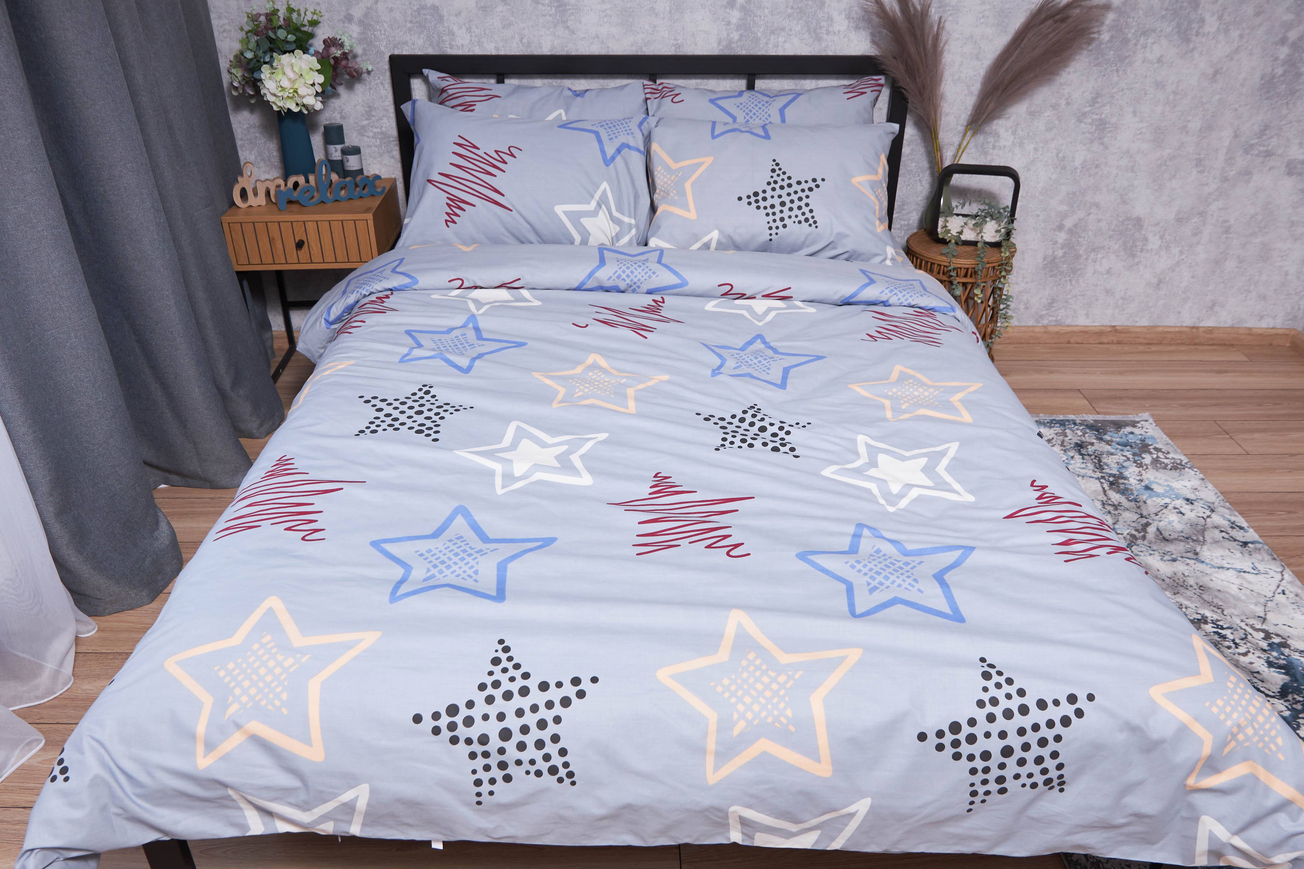Комплект постельного белья Moon&Star Бязь Gold Люкс Light Stars 200х220 (MS-820001647) - Фото 1