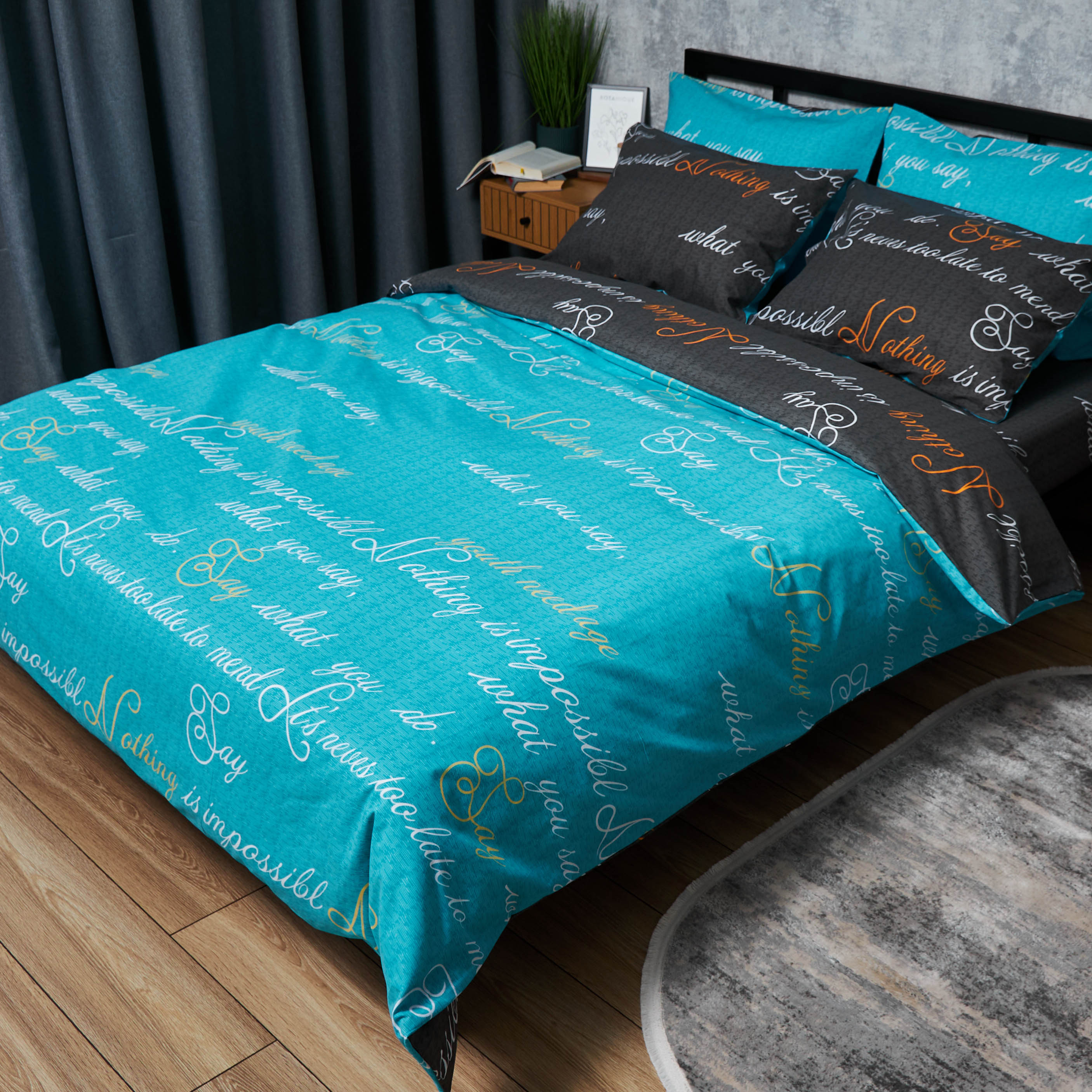 Комплект постельного белья Moon&Star Бязь Gold Люкс Poetic Night 160х220 нав. 4х70х70 (MS-820006674) - Фото 1