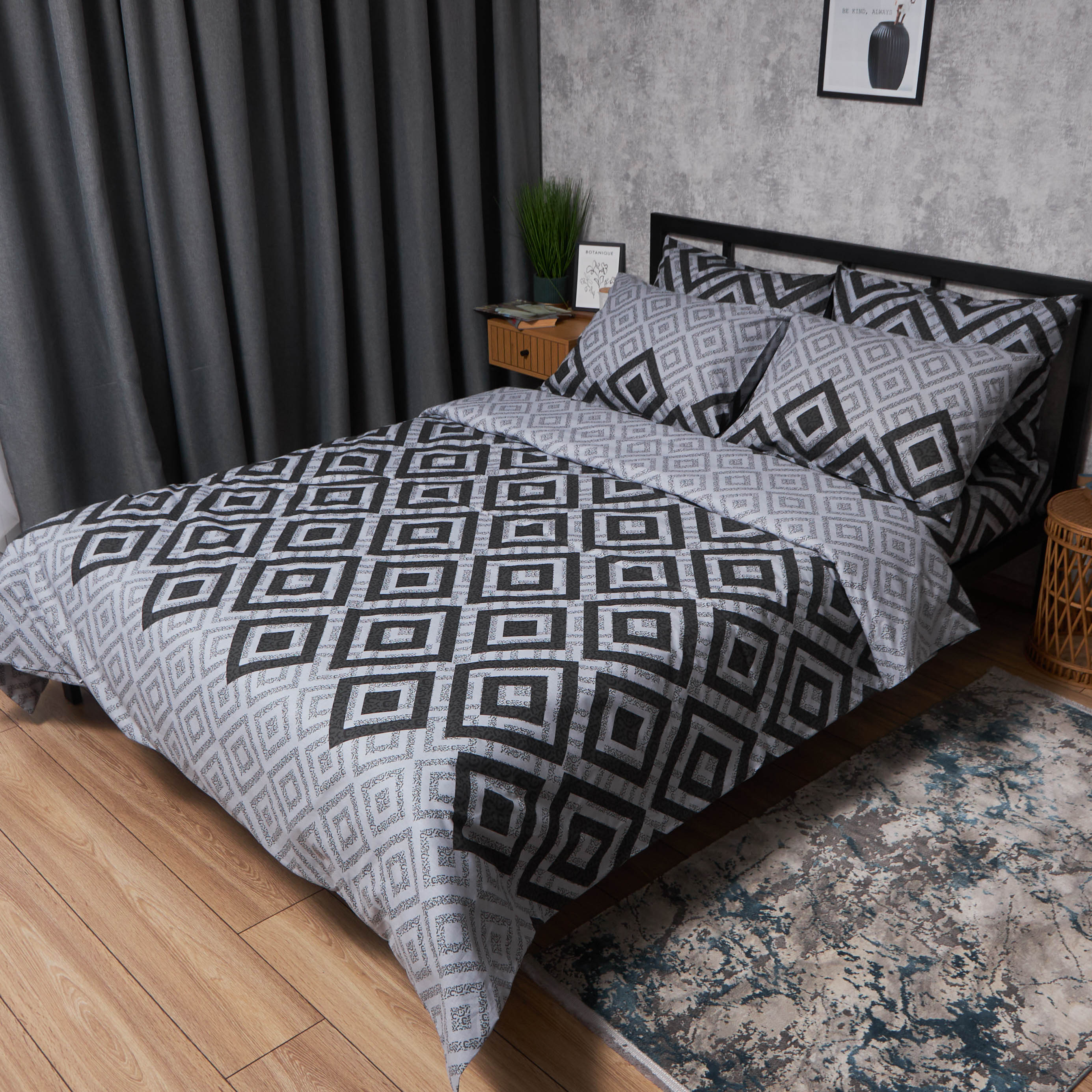 Комплект постельного белья Moon&Star Бязь Gold Люкс «Retro Pixels» King Size 220x240 см нав. 4х70х70 (MS-820006724) - Фото 1