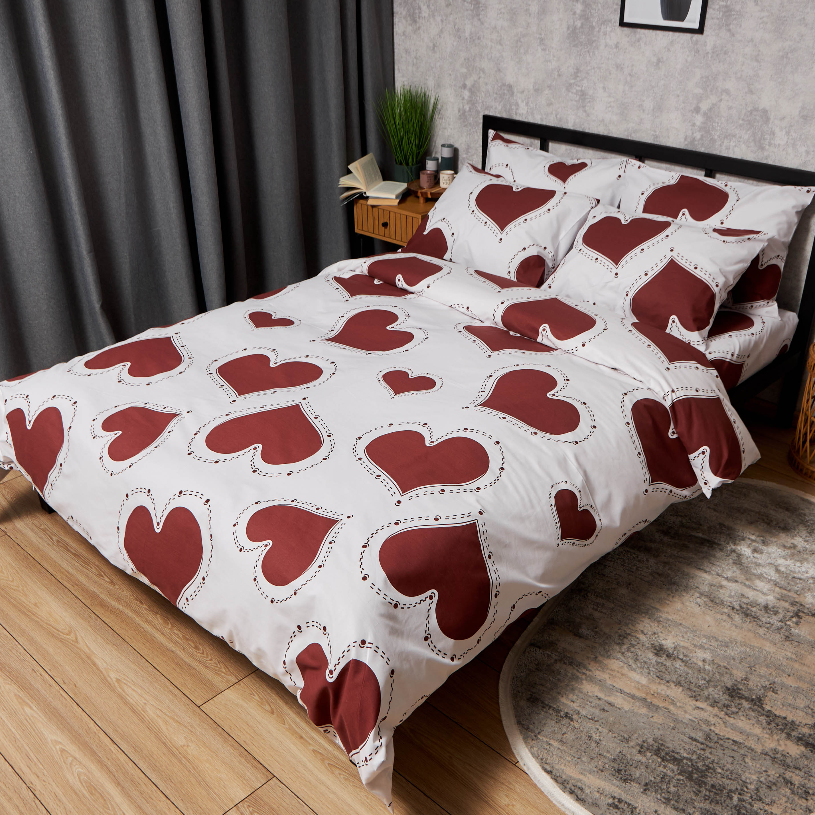 Комплект постельного белья Moon&Star Бязь Gold Люкс Romantic Mood 143х210х2 нав. 2х40х60 (MS-820008775) - Фото 1