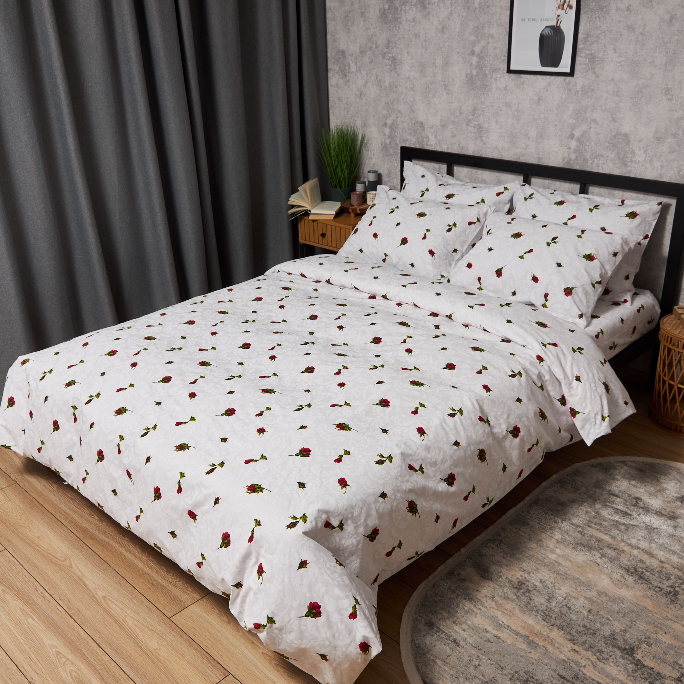 Комплект постельного белья Moon&Star Бязь Gold Люкс Romantic Rose 143х210х2 нав. 2х70х70 (MS-820009687) - Фото 1