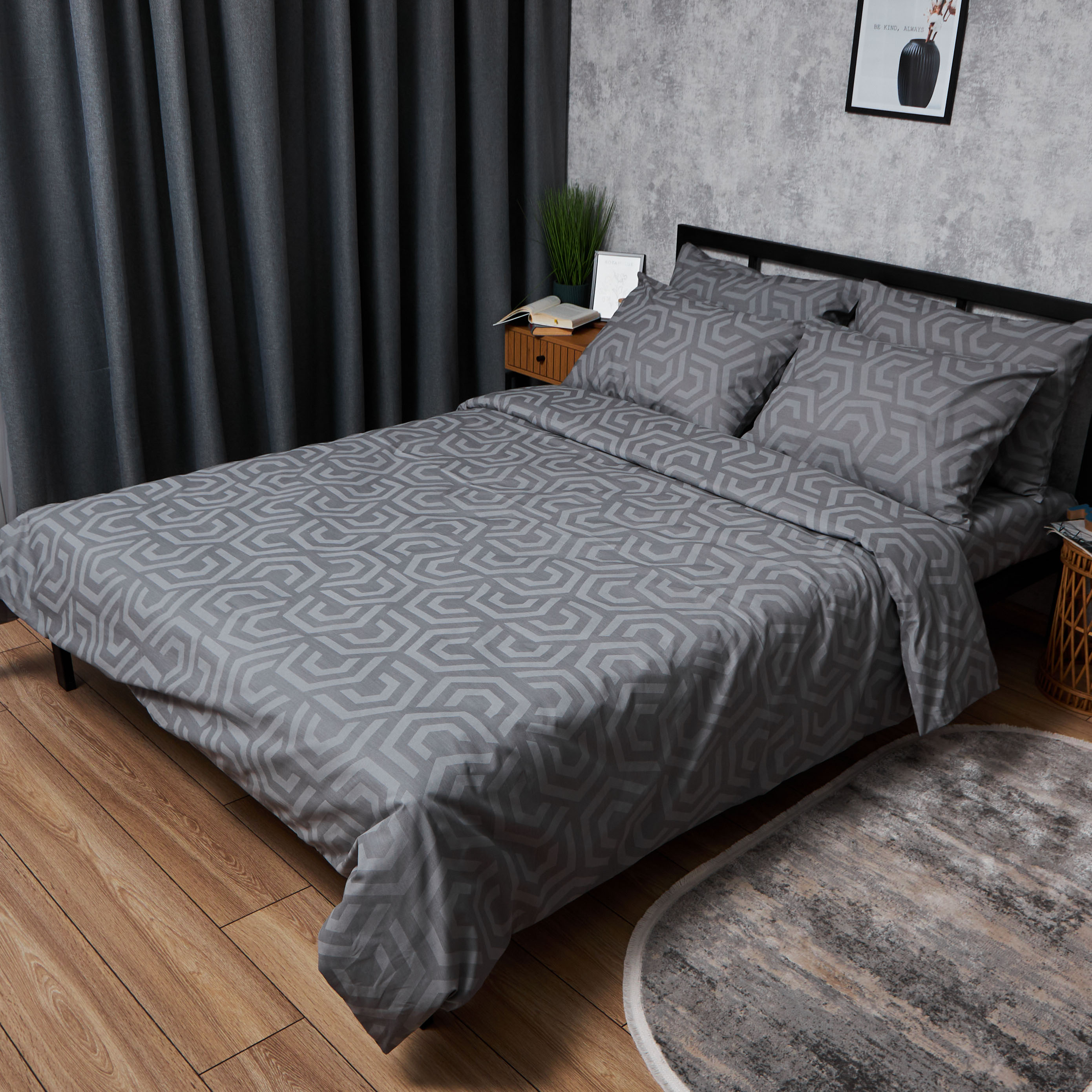 Комплект постельного белья Moon&Star Бязь Gold Люкс «Urban Style» 143х210х2 нав. 4х70х70 (MS-820007239) - Фото 1