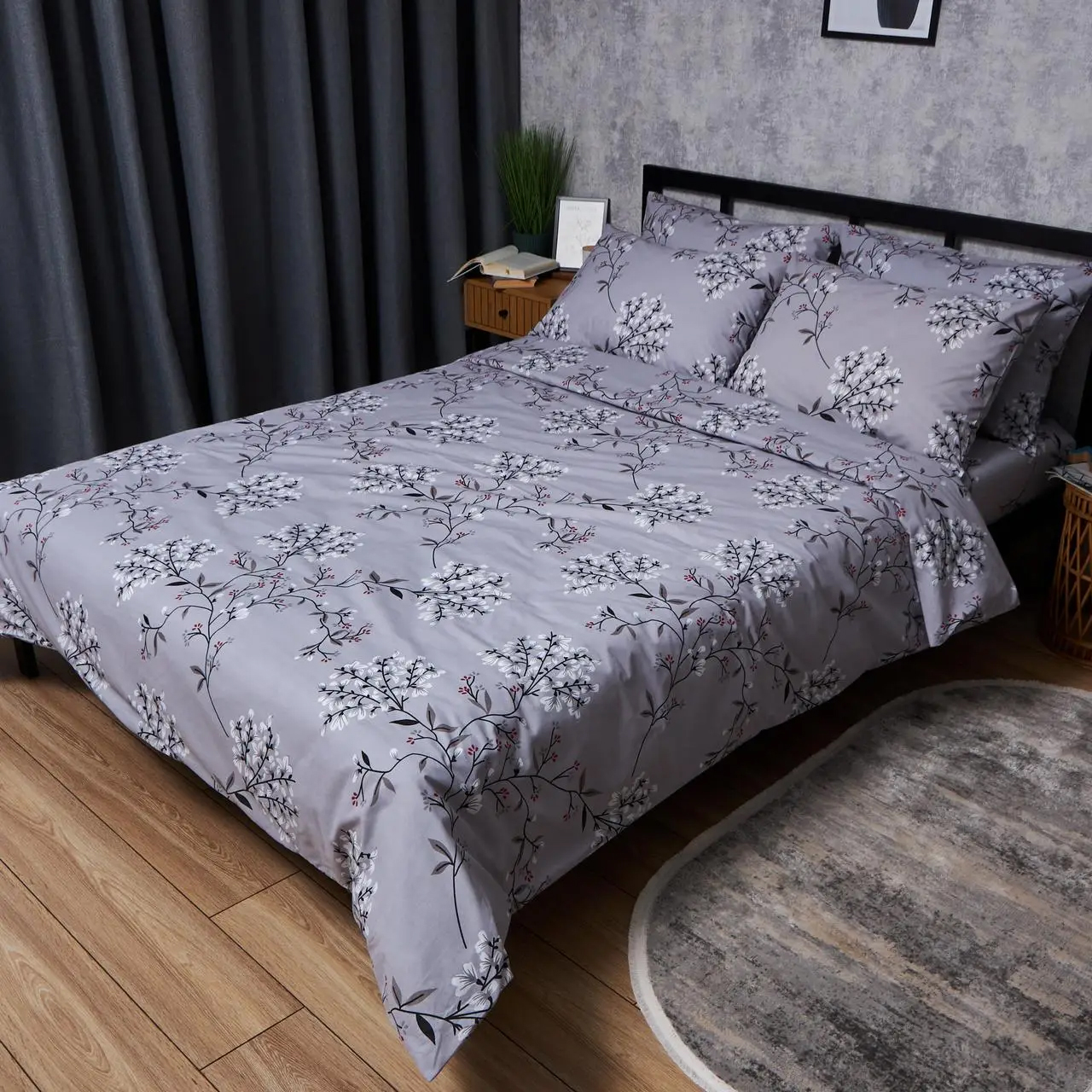 Комплект постельного белья Moon&Star Бязь Gold Люкс Winter Branches 200х220 нав. 40х60 см 2 шт. (MS-880000522) - Фото 1