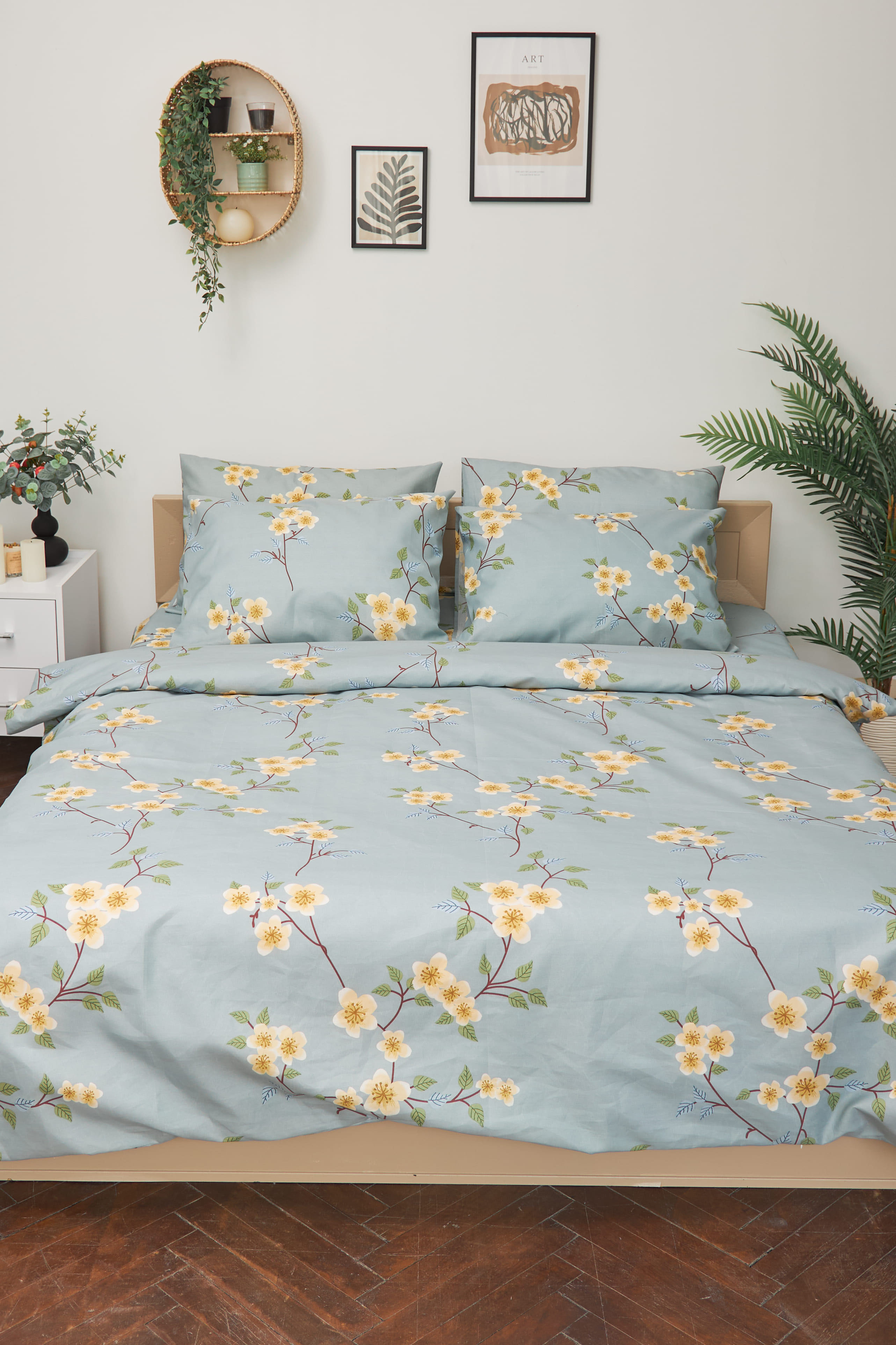 Комплект постельного белья Moon&Star King Size 220x240 Spring Flower Микросатин Premium (MS-820001388) - Фото 1