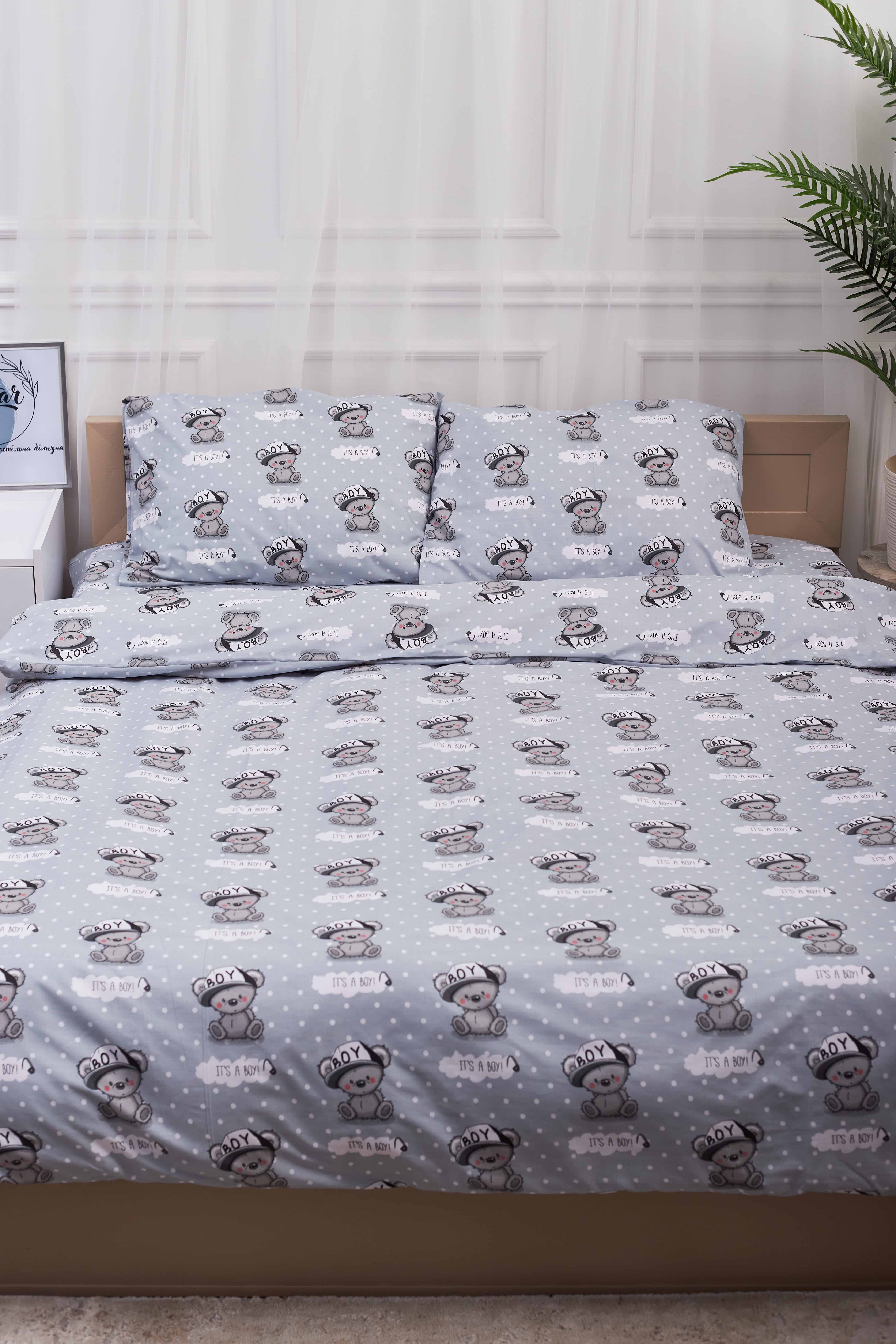 Комплект постільної білизни Moon&Star King Size 220x240 Teddy Boy Бязь Gold Люкс (MS-820001355) - Фото 1